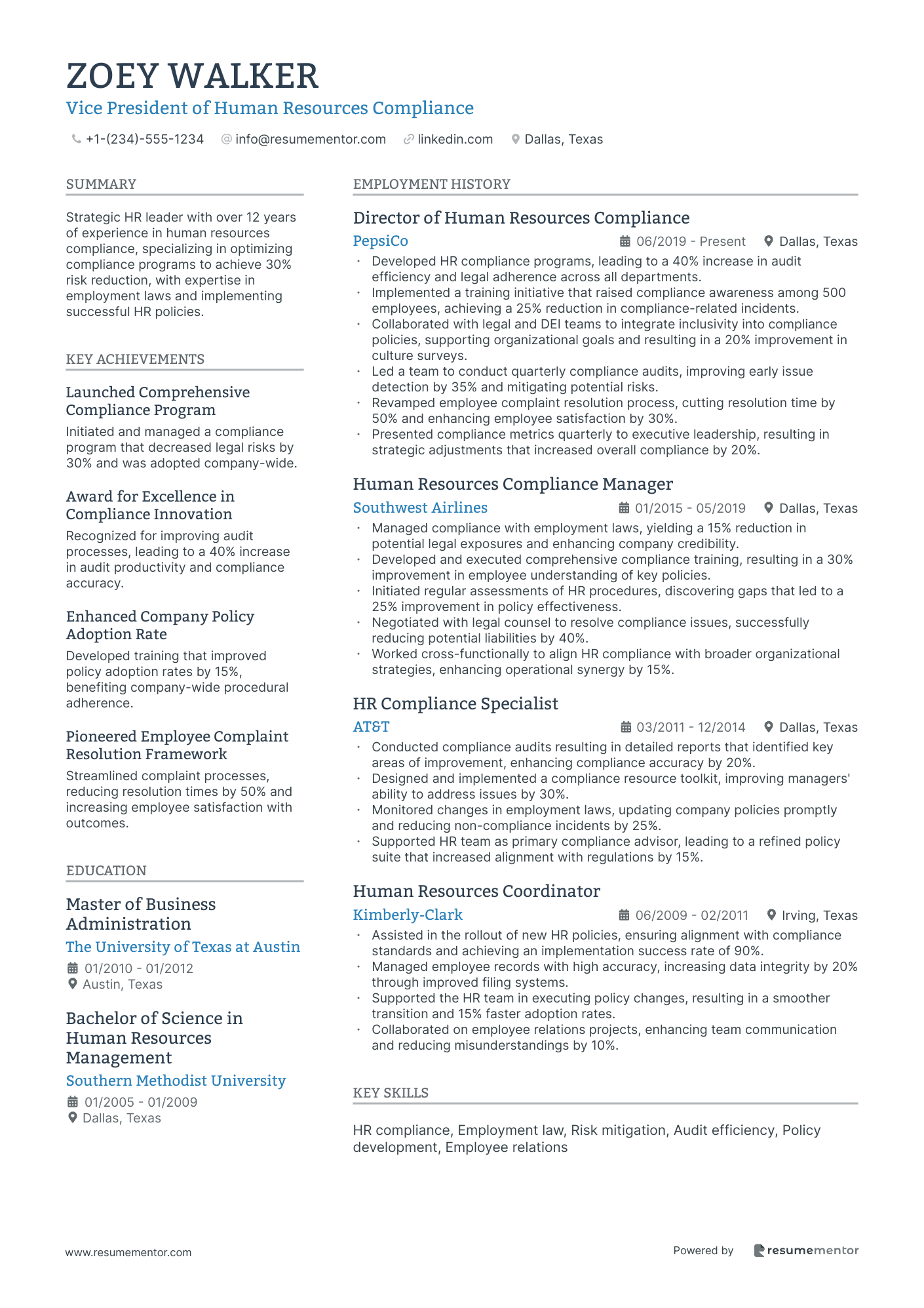 Vice President of Human Resources Compliance