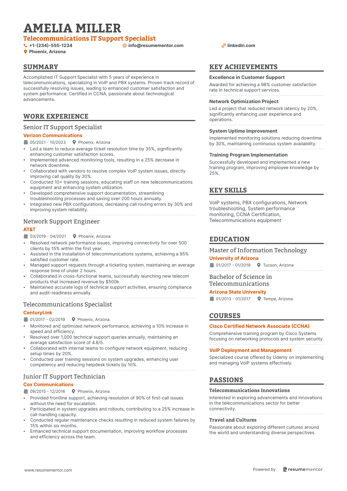 Telecommunications IT Support Specialist