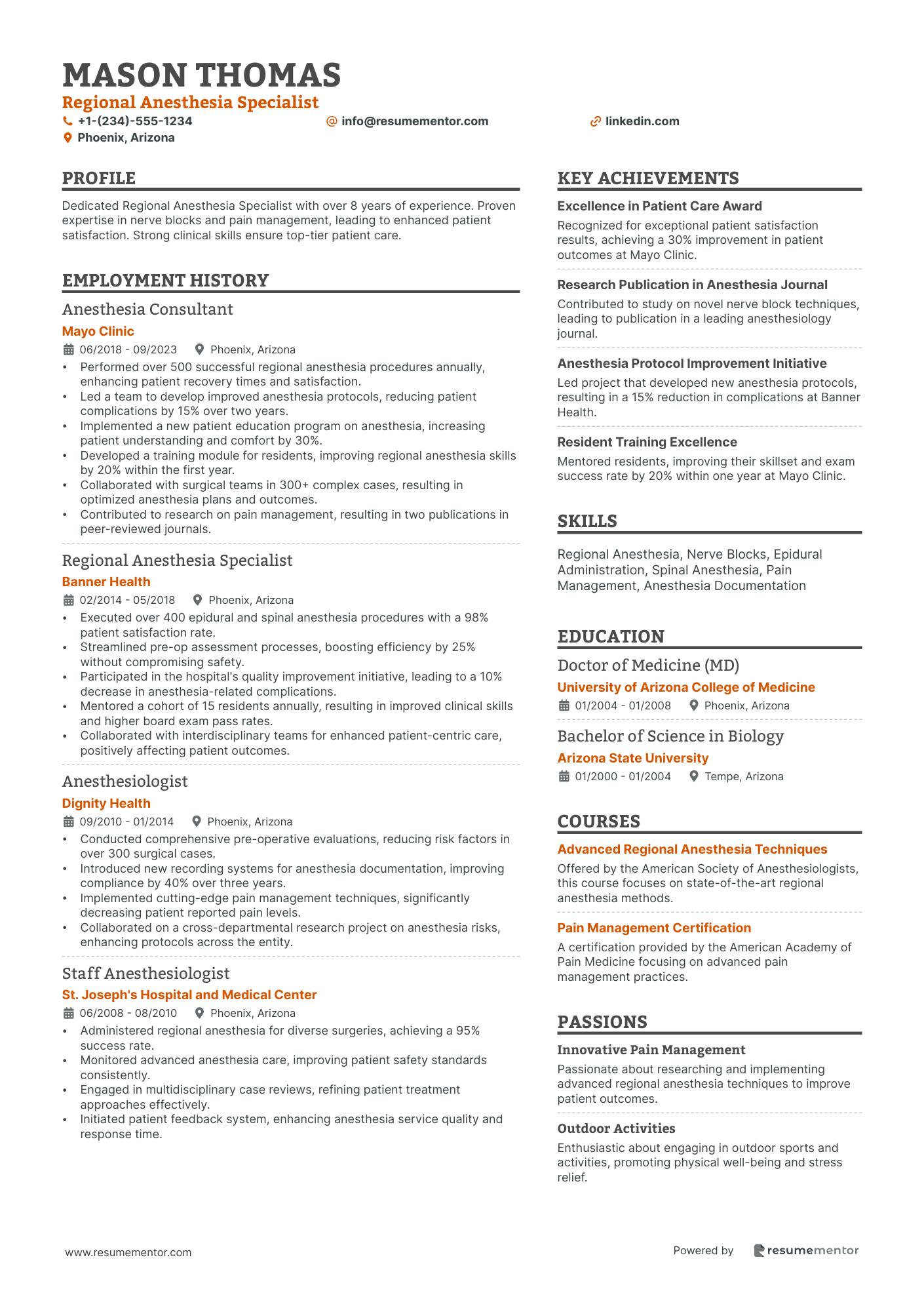 Regional Anesthesia Specialist