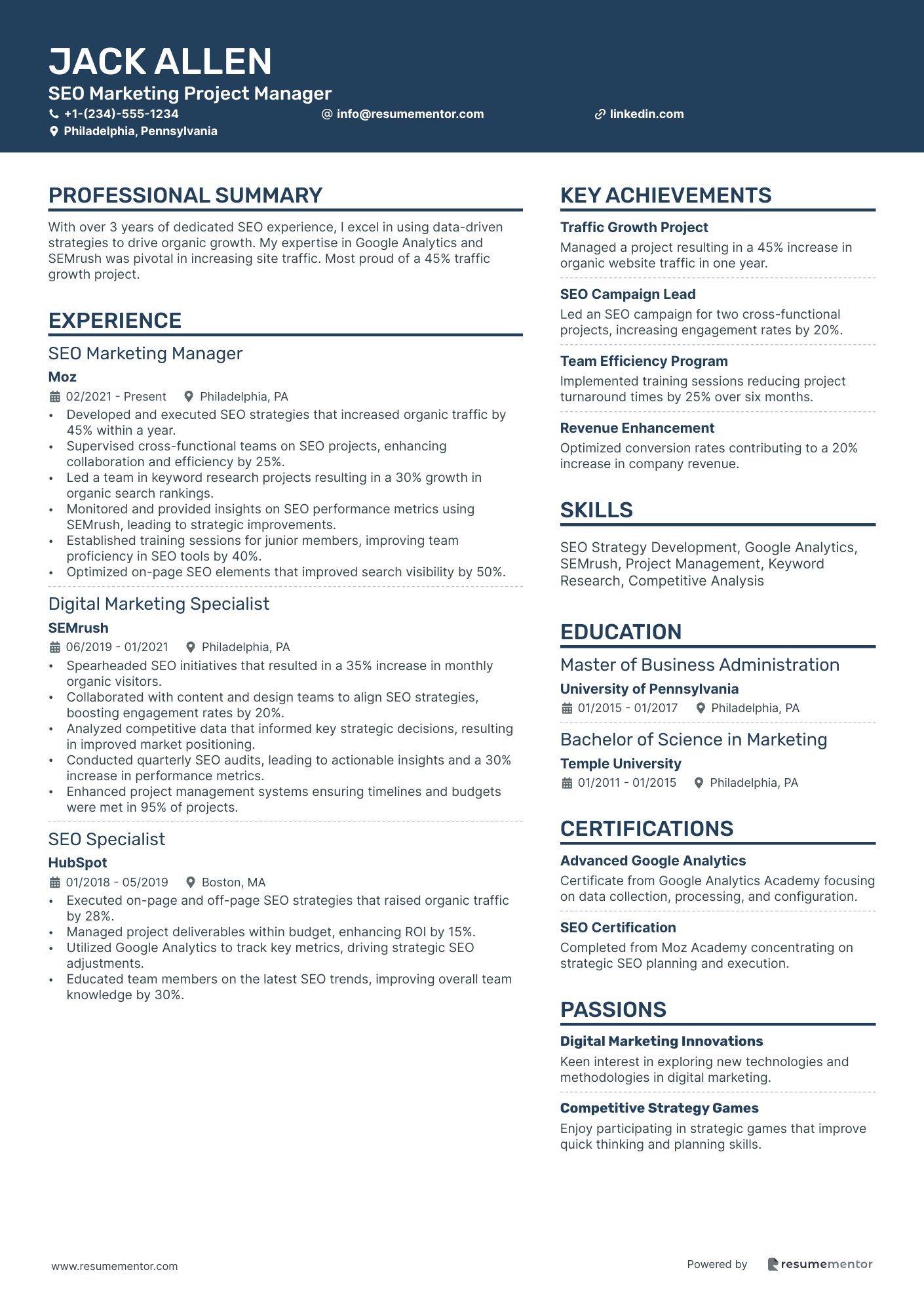 SEO Marketing Project Manager