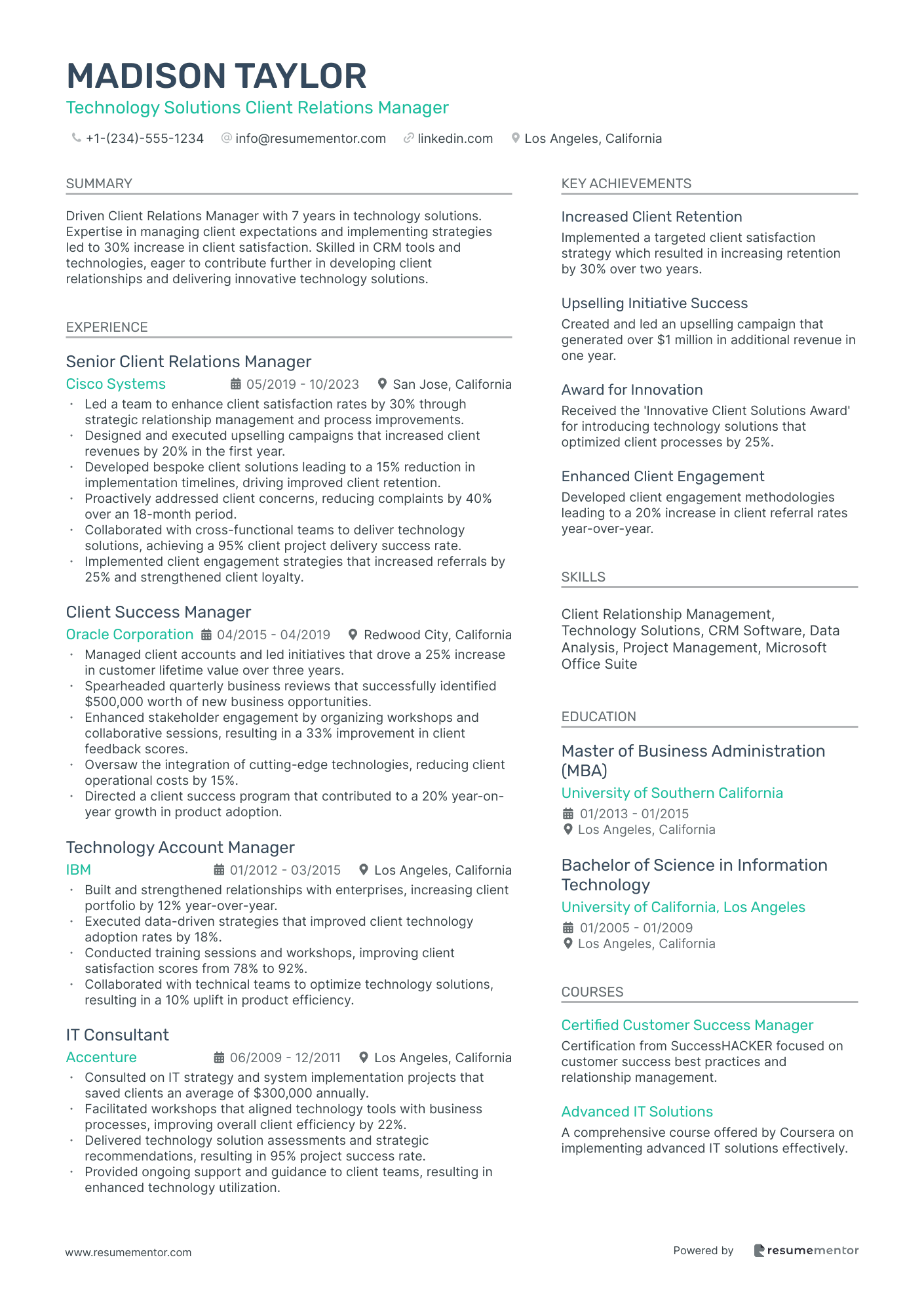 Technology Solutions Client Relations Manager