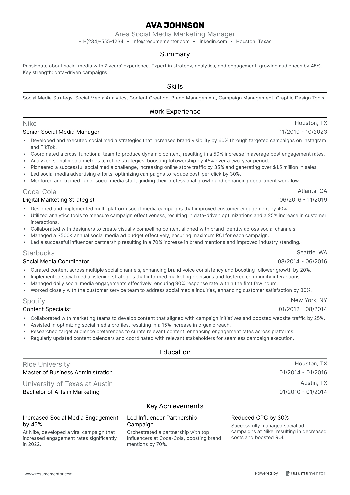 Area Social Media Marketing Manager