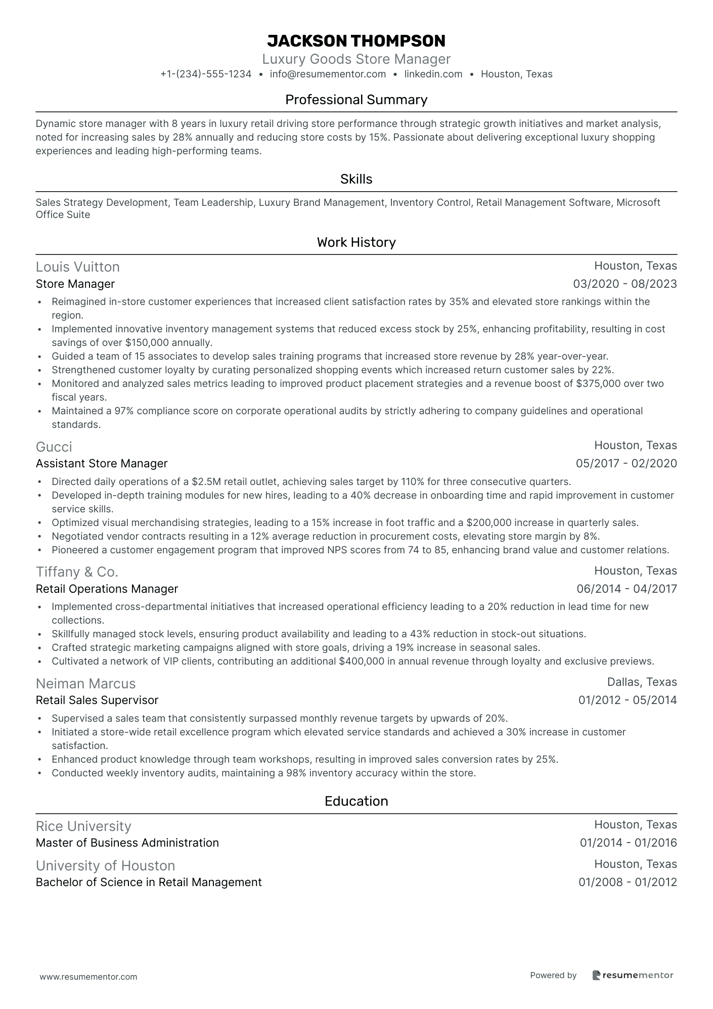 Luxury Goods Store Manager