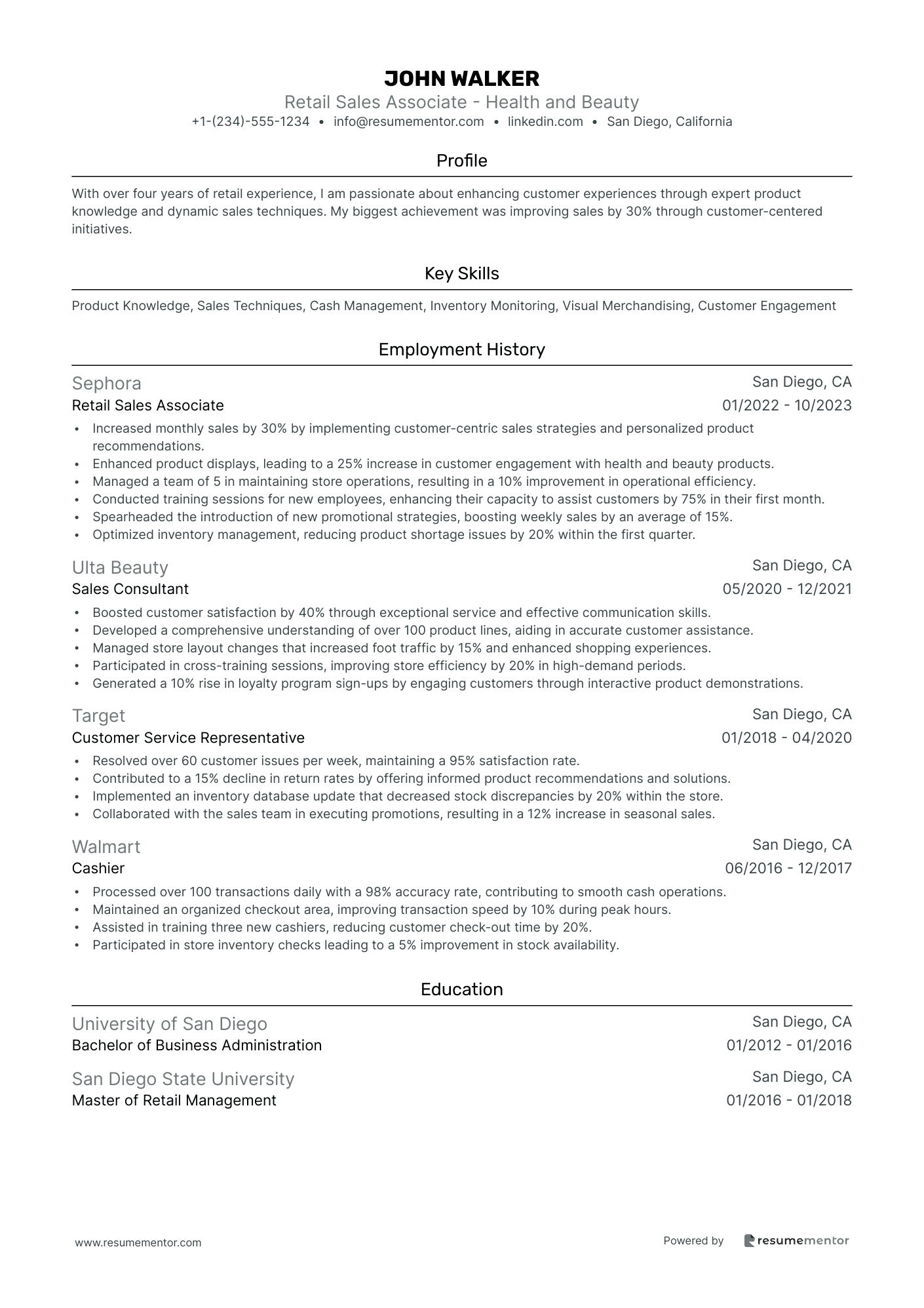 Retail Sales Associate   Health and Beauty