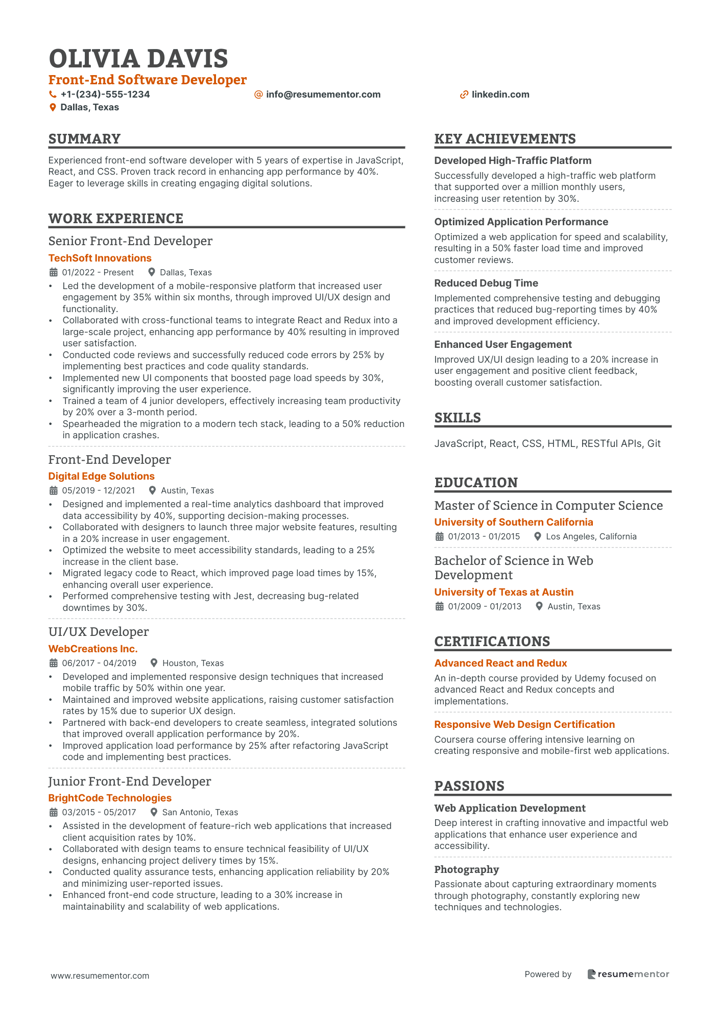 Front End Software Developer