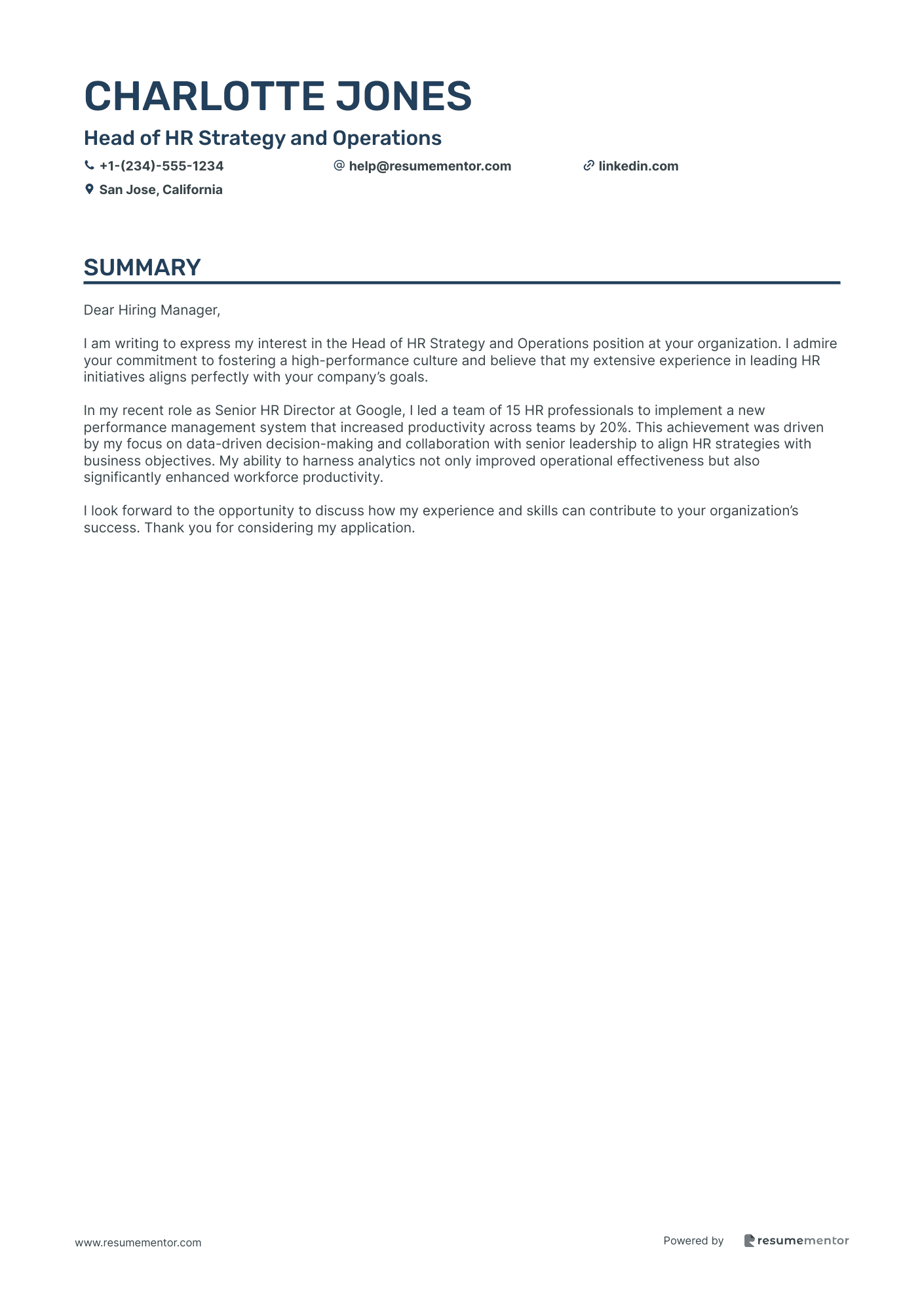 Head of HR Strategy and Operations