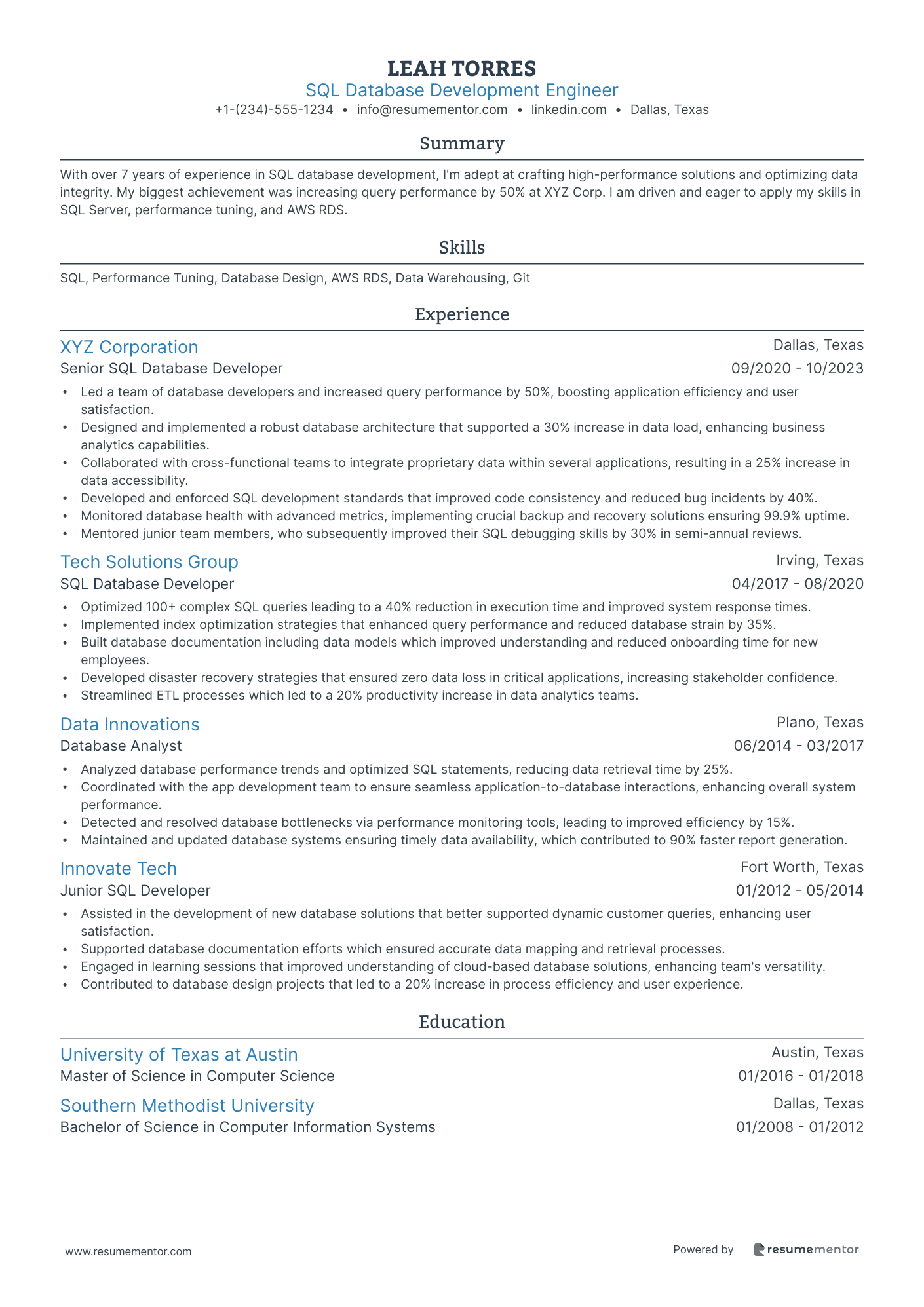 SQL Database Development Engineer