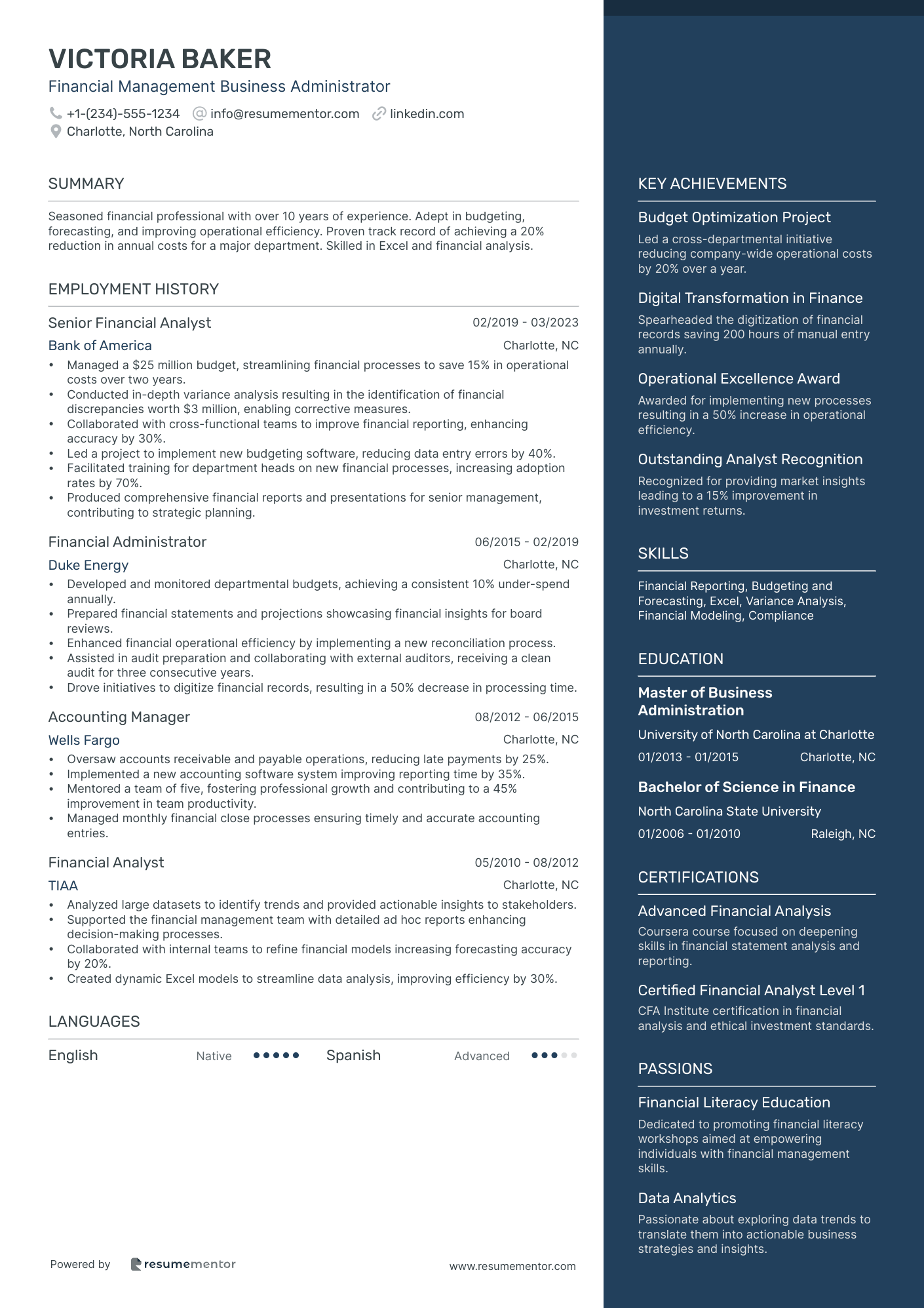 Financial Management Business Administrator