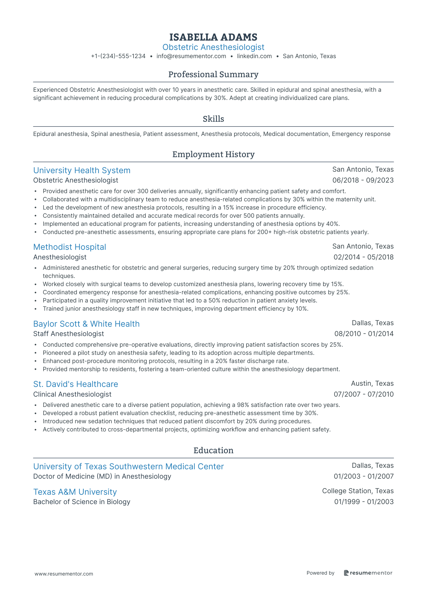 Obstetric Anesthesiologist