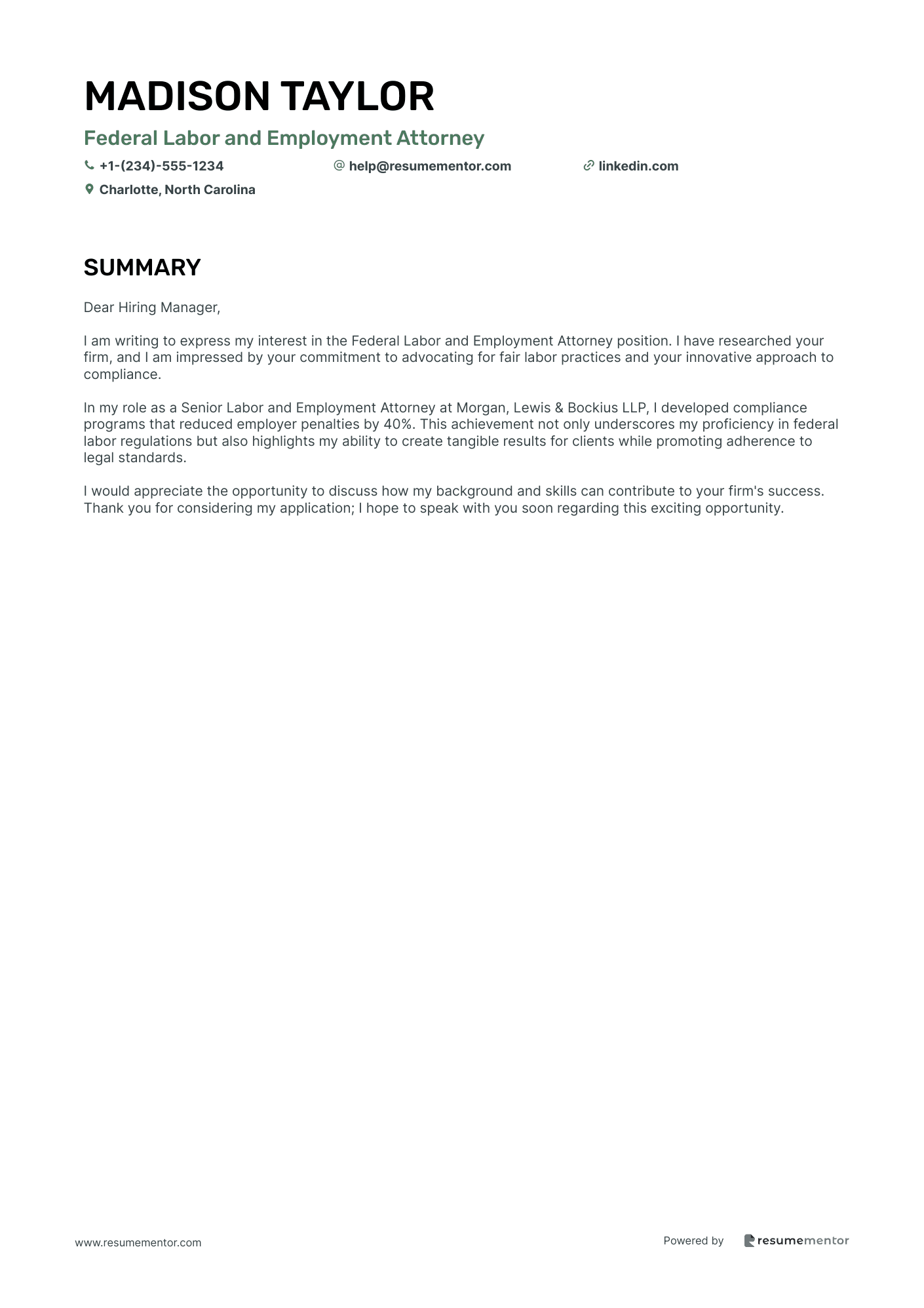 Federal Labor and Employment Attorney