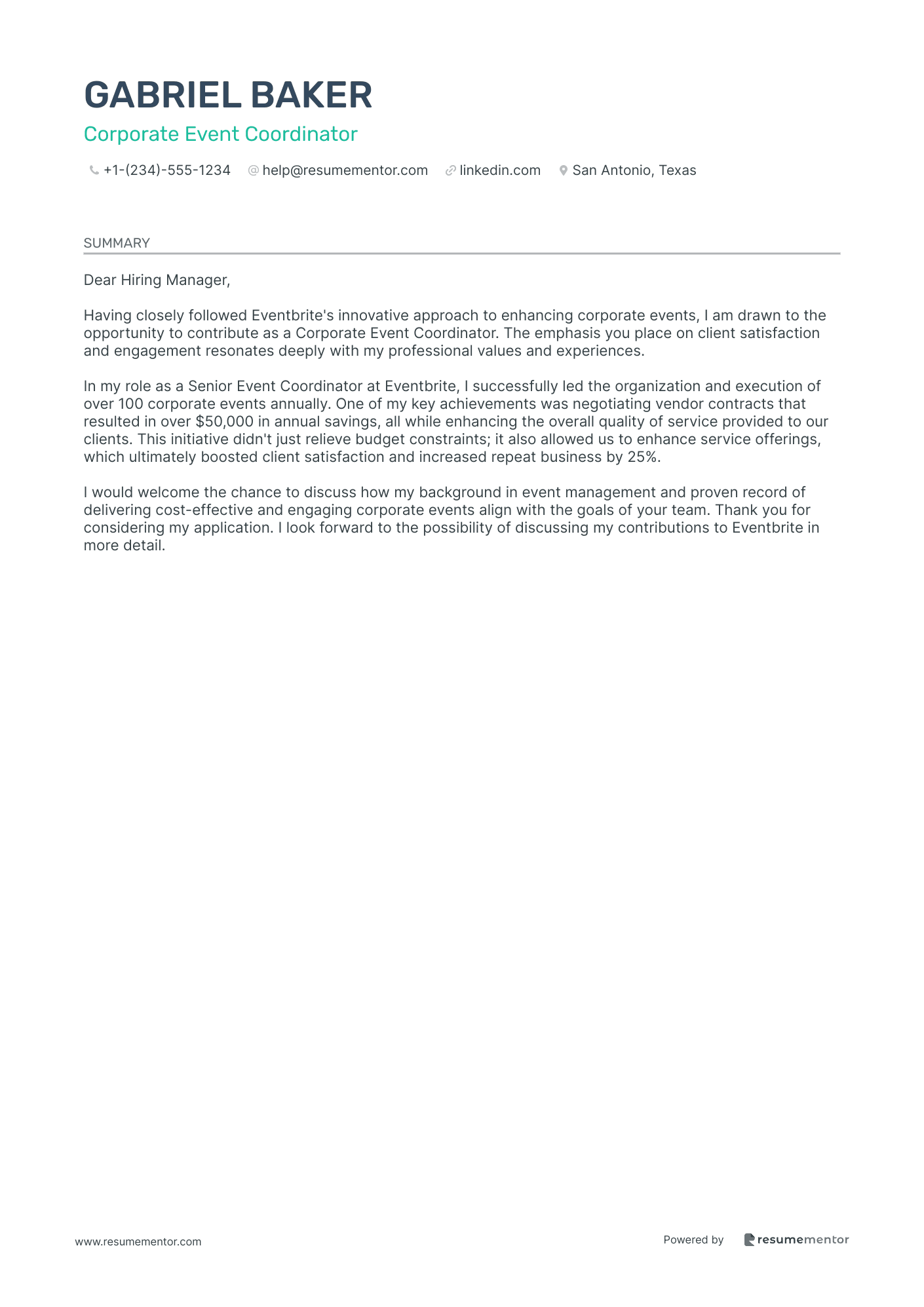 Corporate Event Coordinator