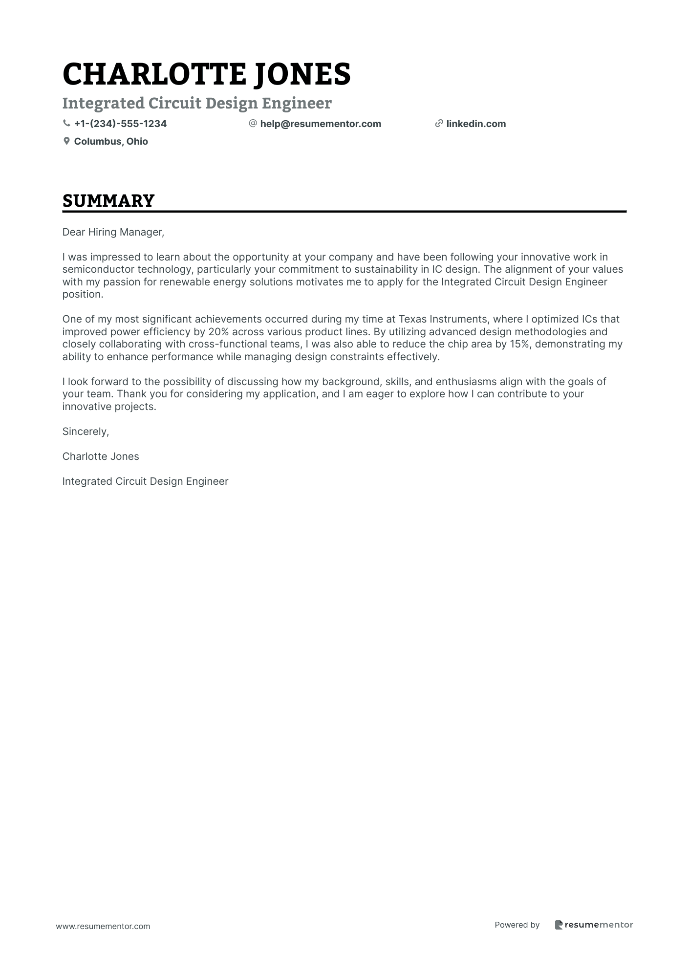 Integrated Circuit Design Engineer