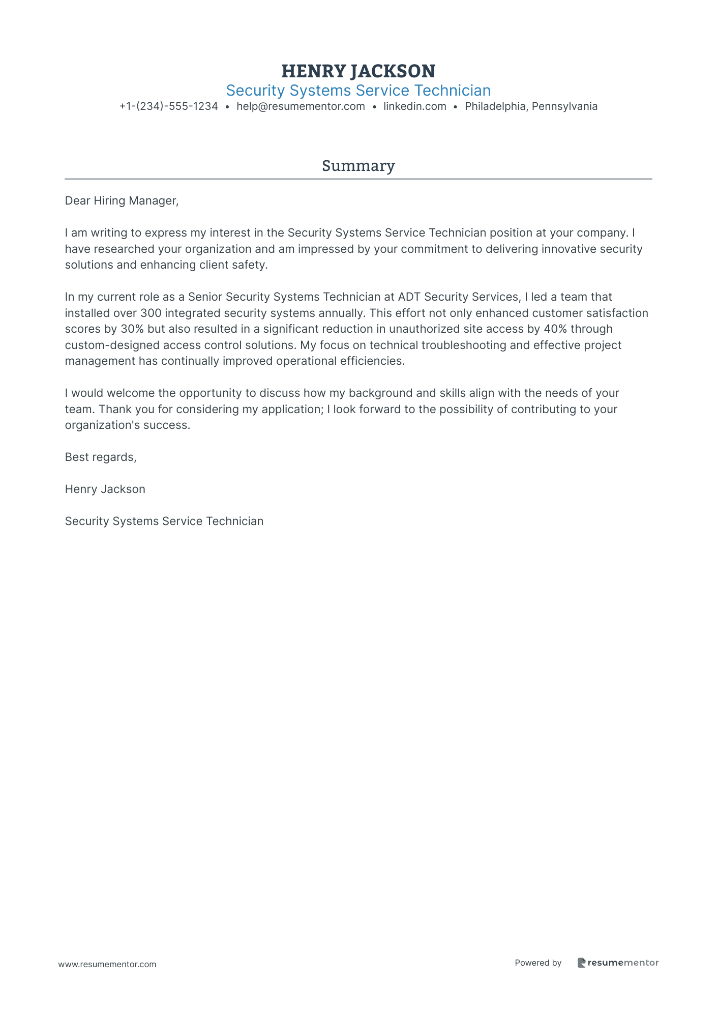 Security Systems Service Technician