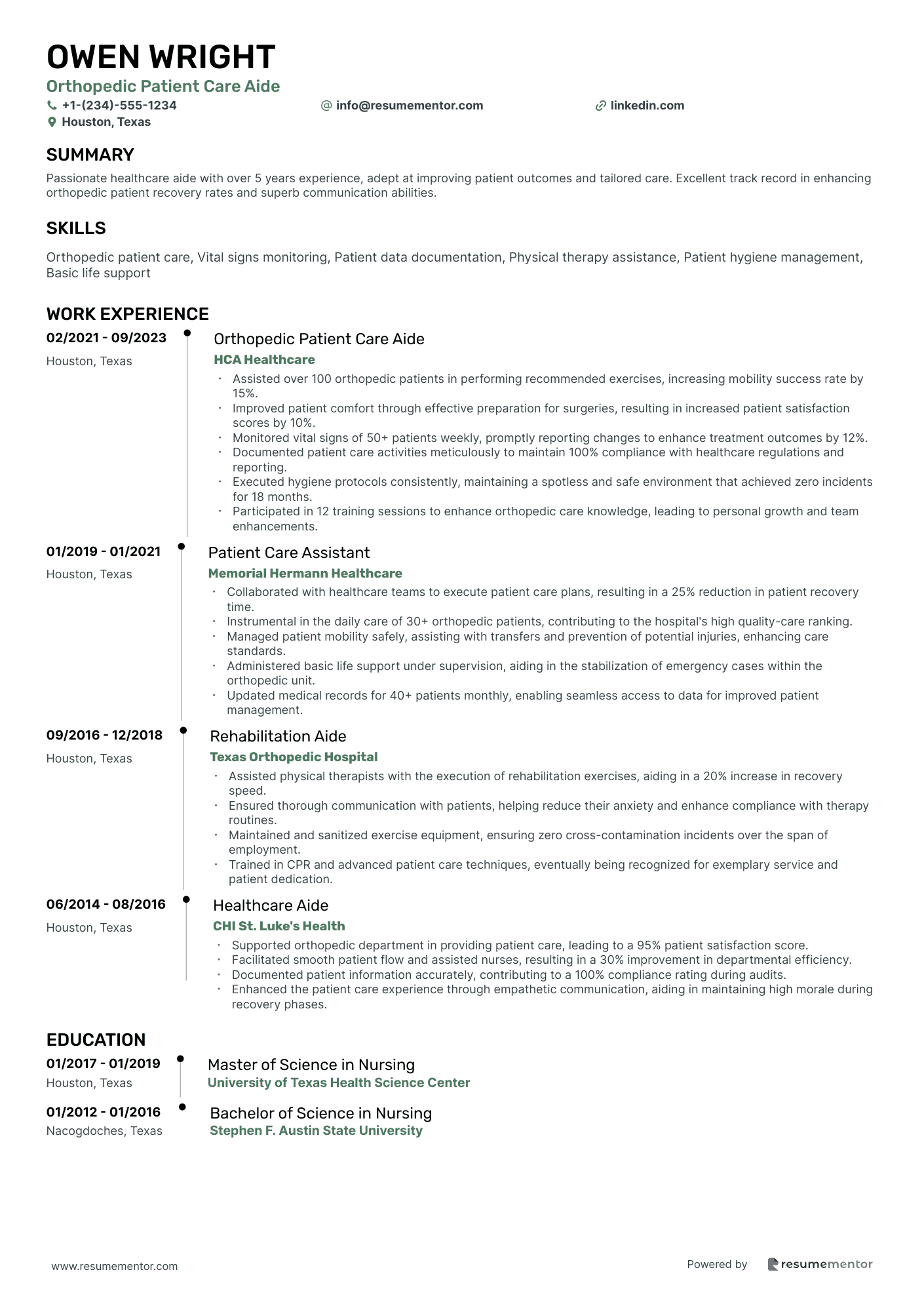 Orthopedic Patient Care Aide