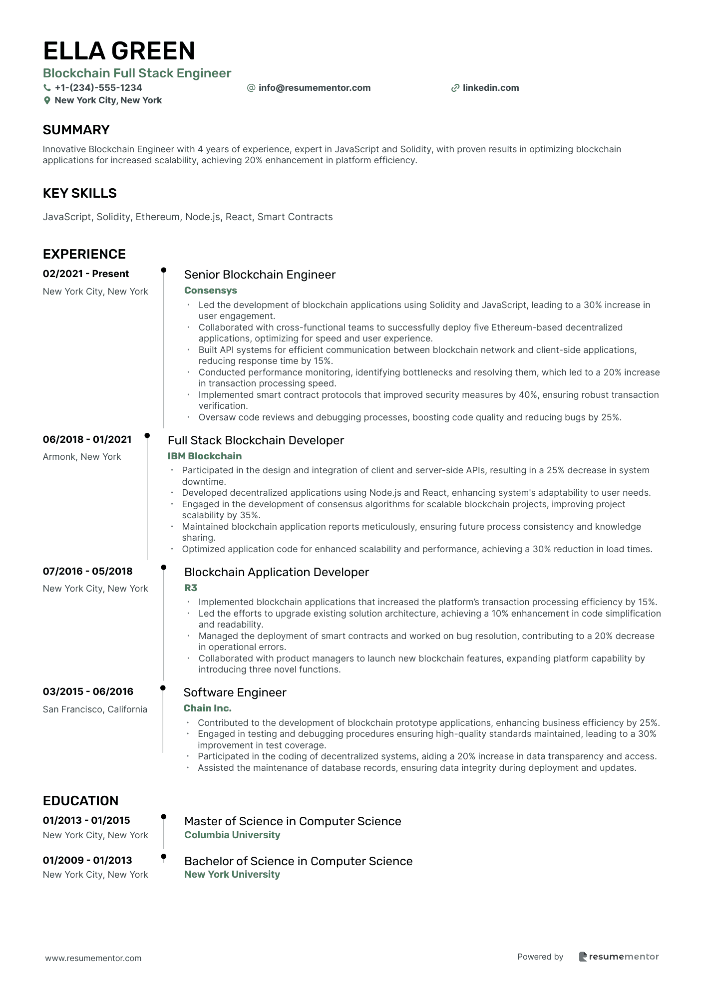 Blockchain Full Stack Engineer