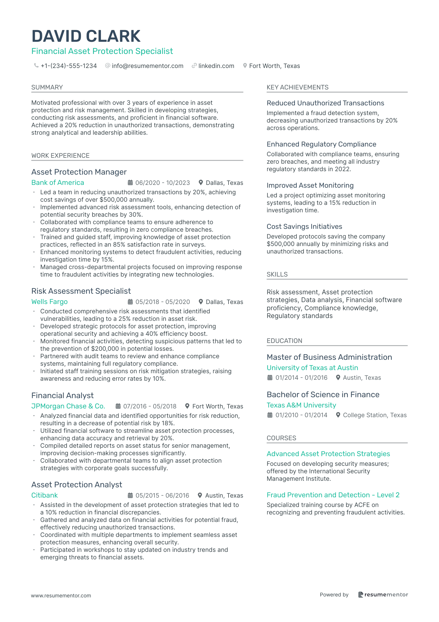 Financial Asset Protection Specialist