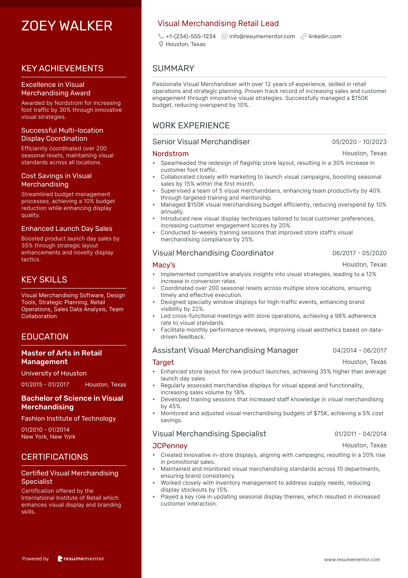 Visual Merchandising Retail Lead