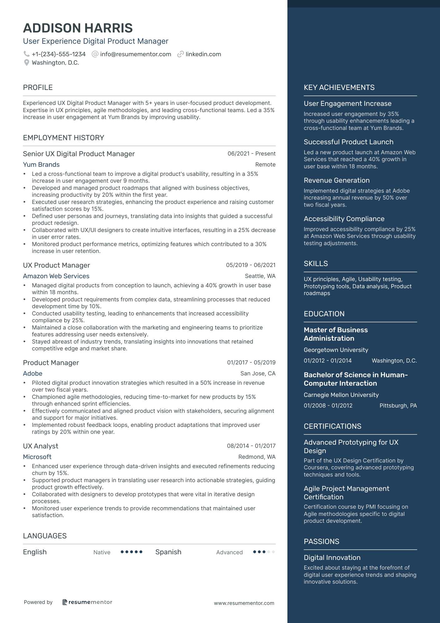 User Experience Digital Product Manager