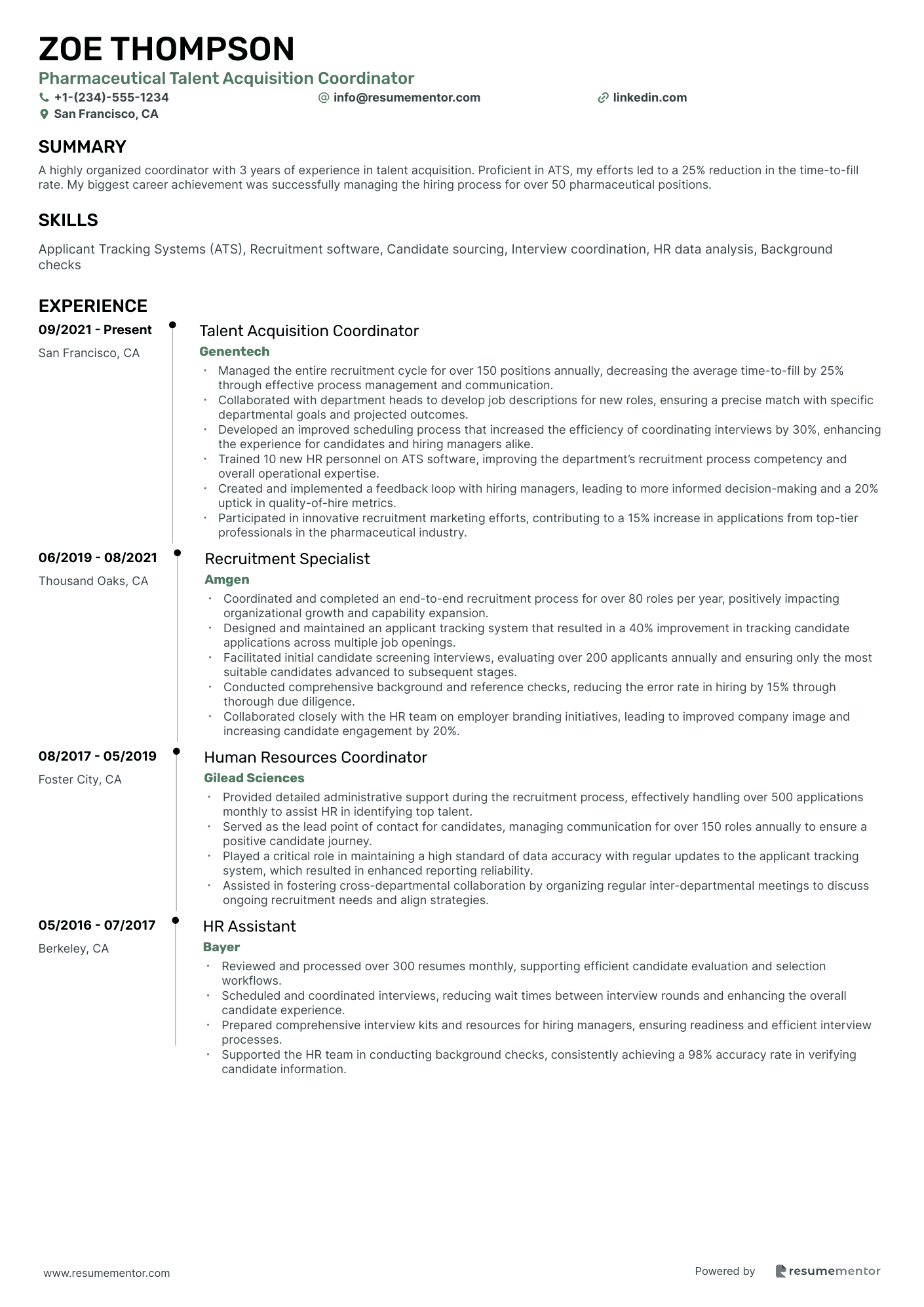 Pharmaceutical Talent Acquisition Coordinator