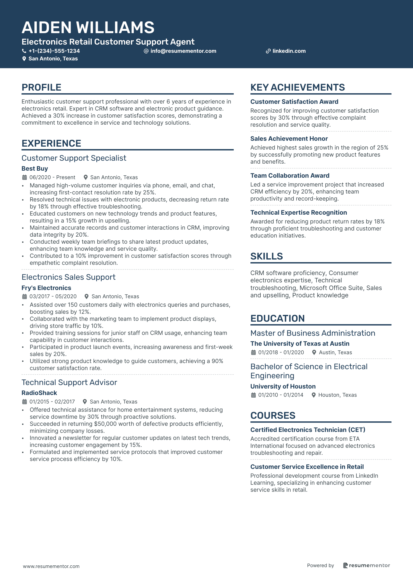 Electronics Retail Customer Support Agent