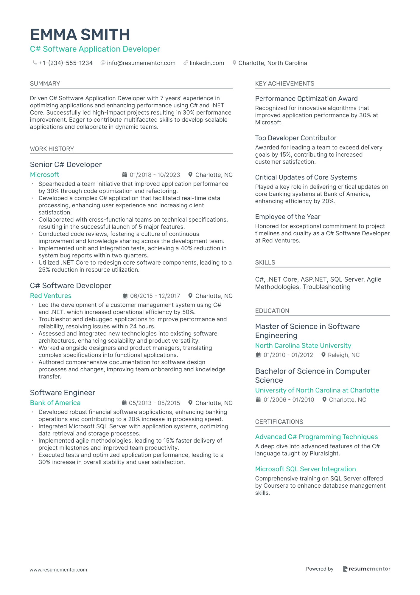 C# Software Application Developer