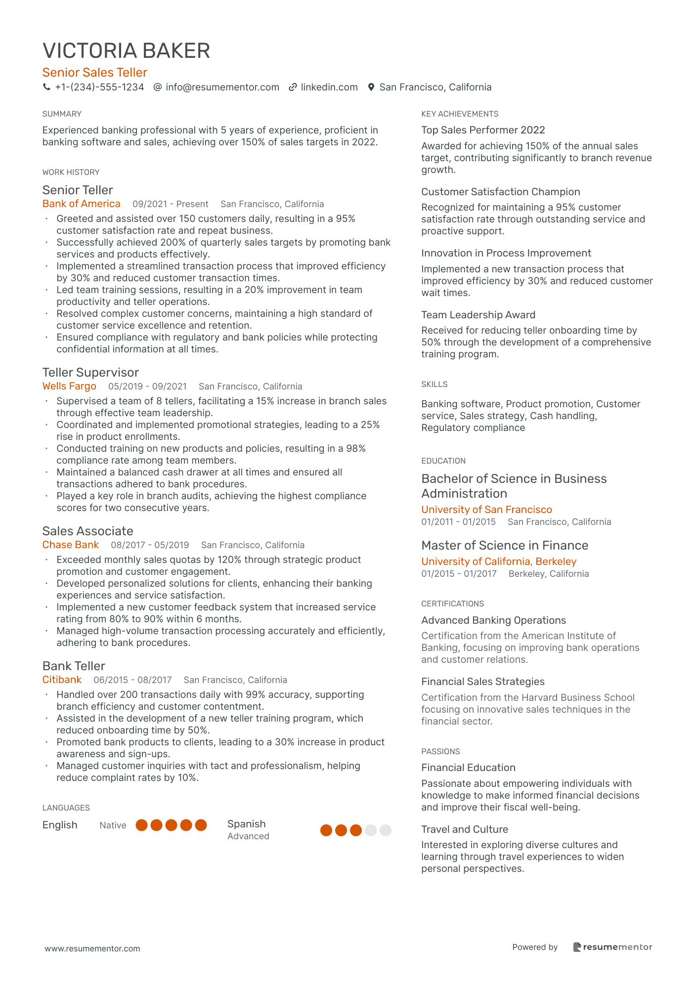 Senior Sales Teller
