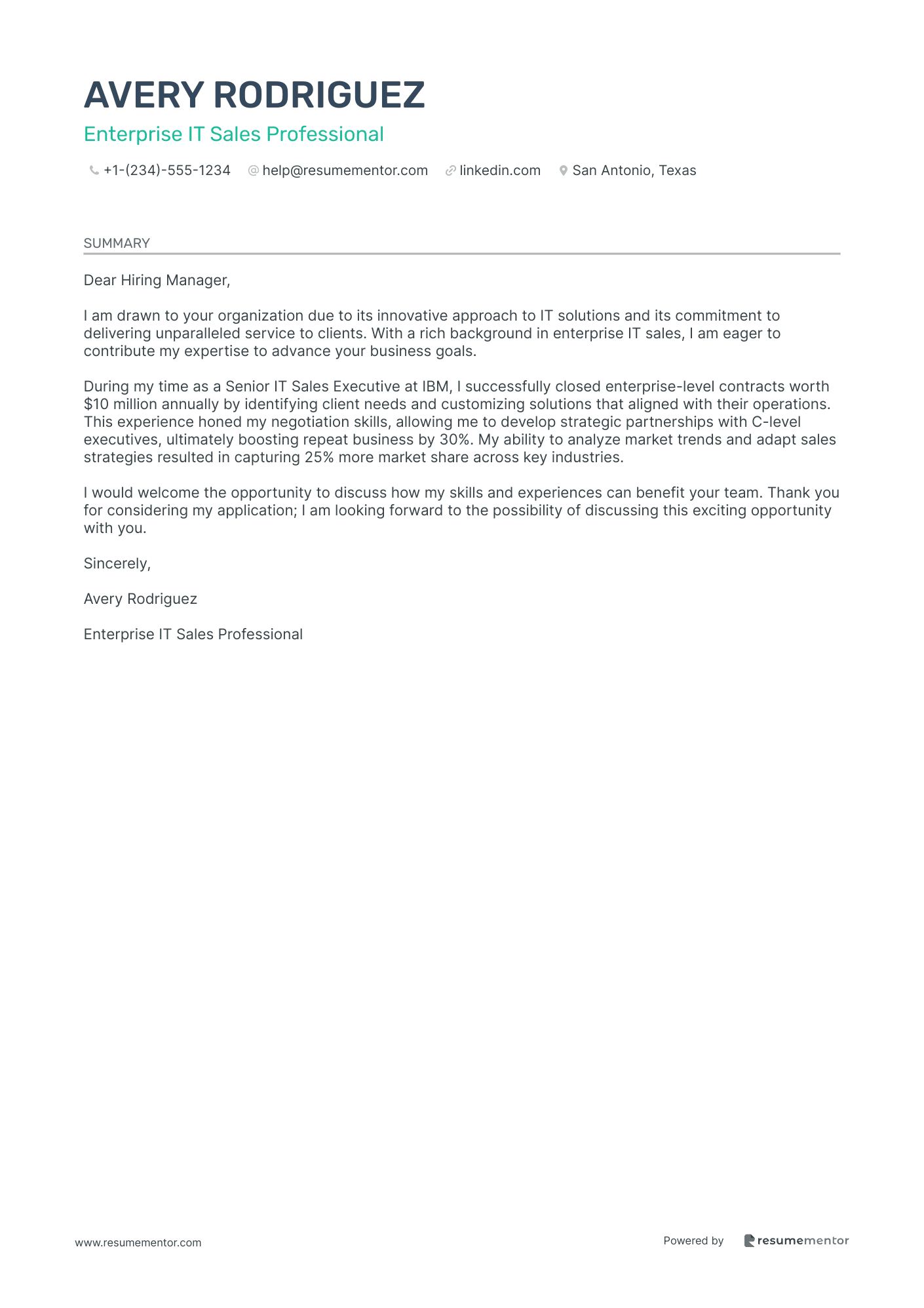 Enterprise IT Sales Professional