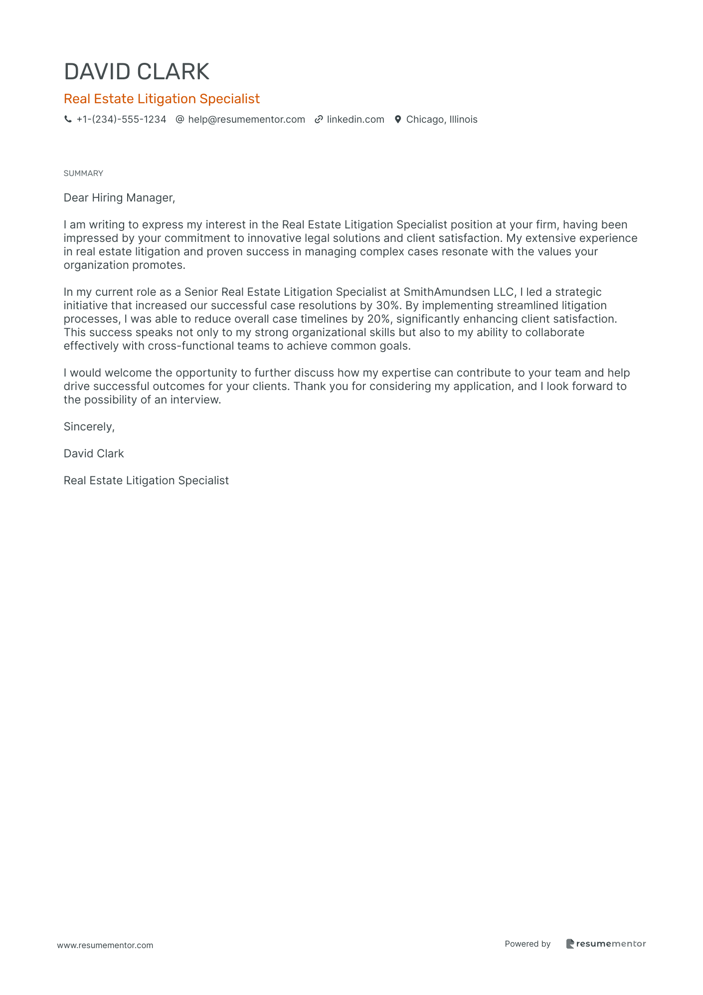Real Estate Litigation Specialist