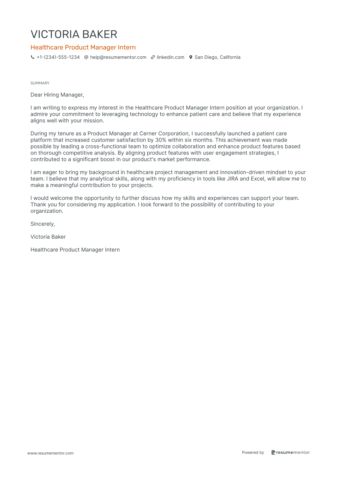 Healthcare Product Manager Intern