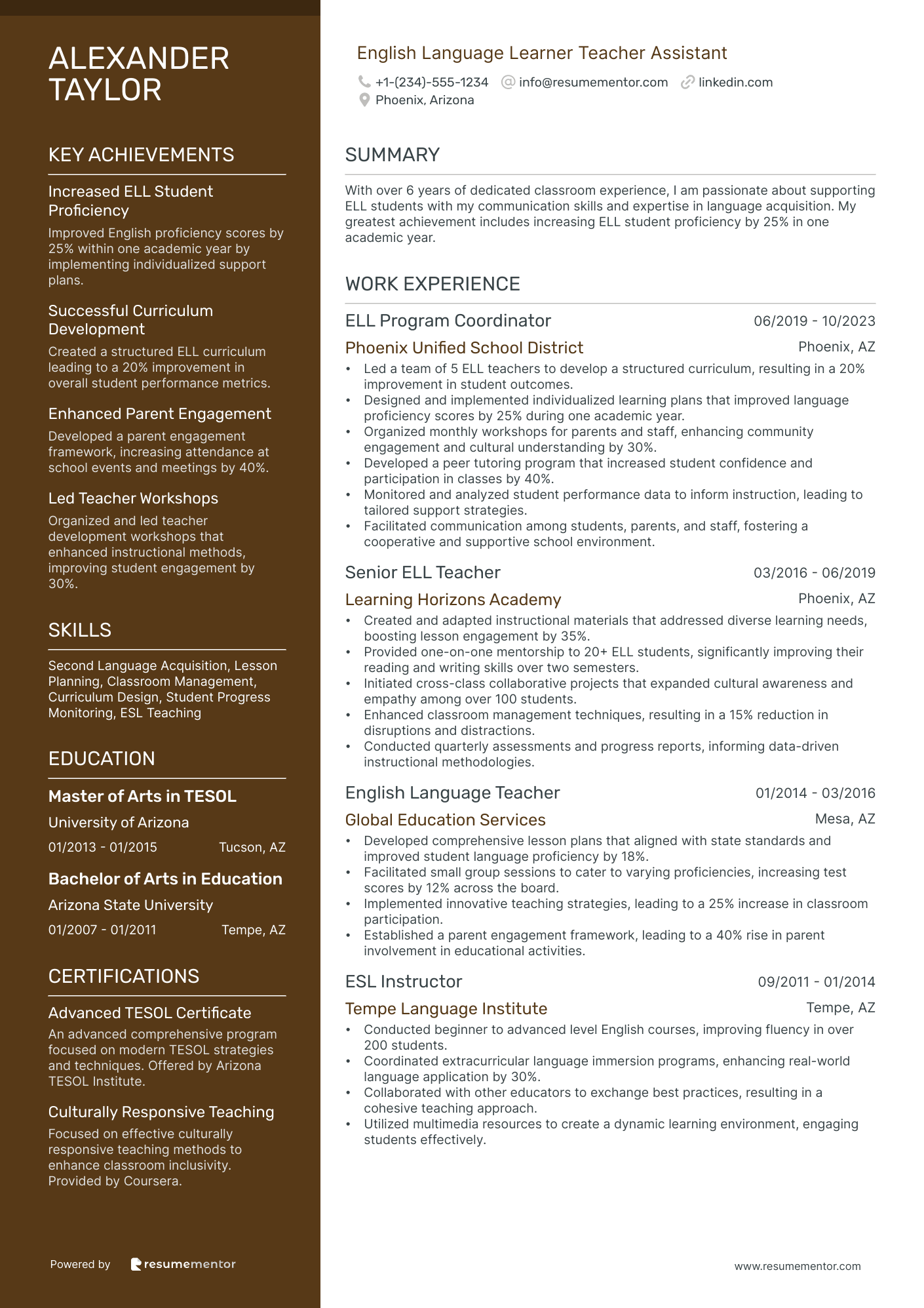 English Language Learner Teacher Assistant