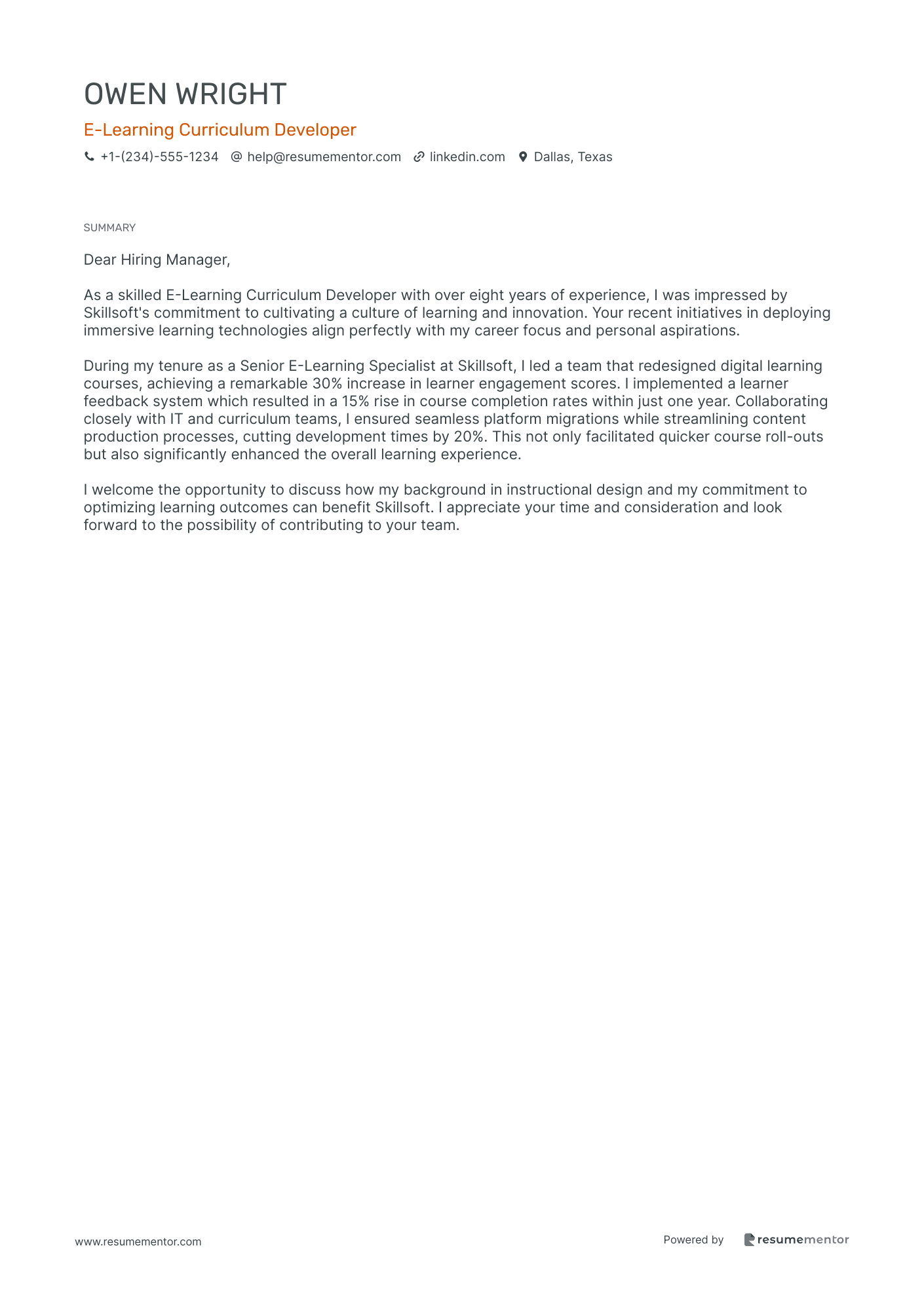 E Learning Curriculum Developer