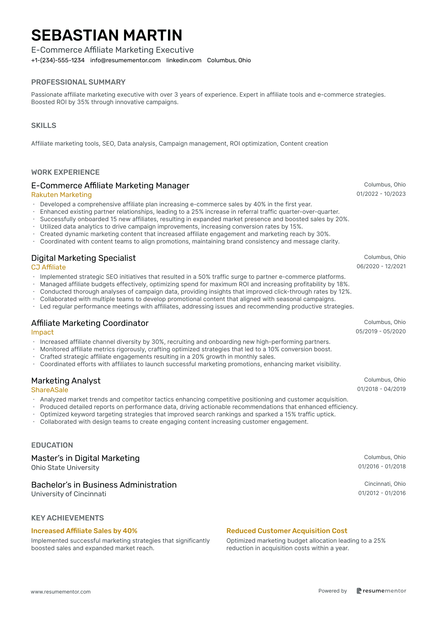 E Commerce Affiliate Marketing Executive