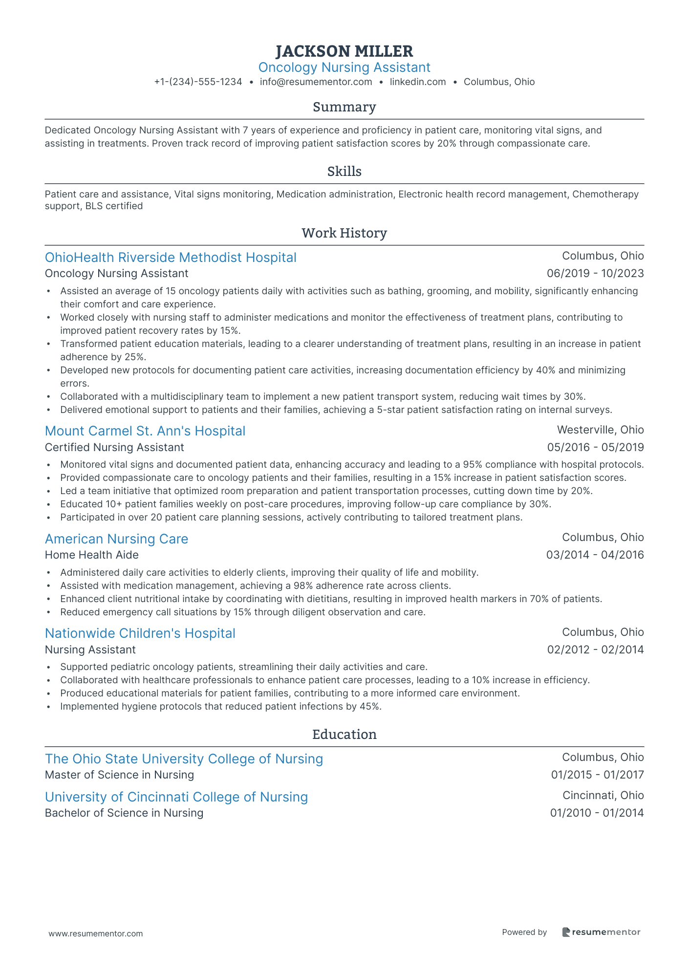 Oncology Nursing Assistant