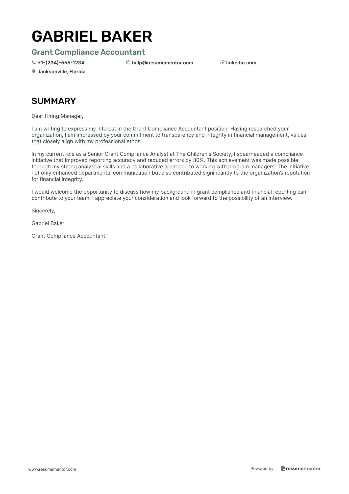 Grant Compliance Accountant