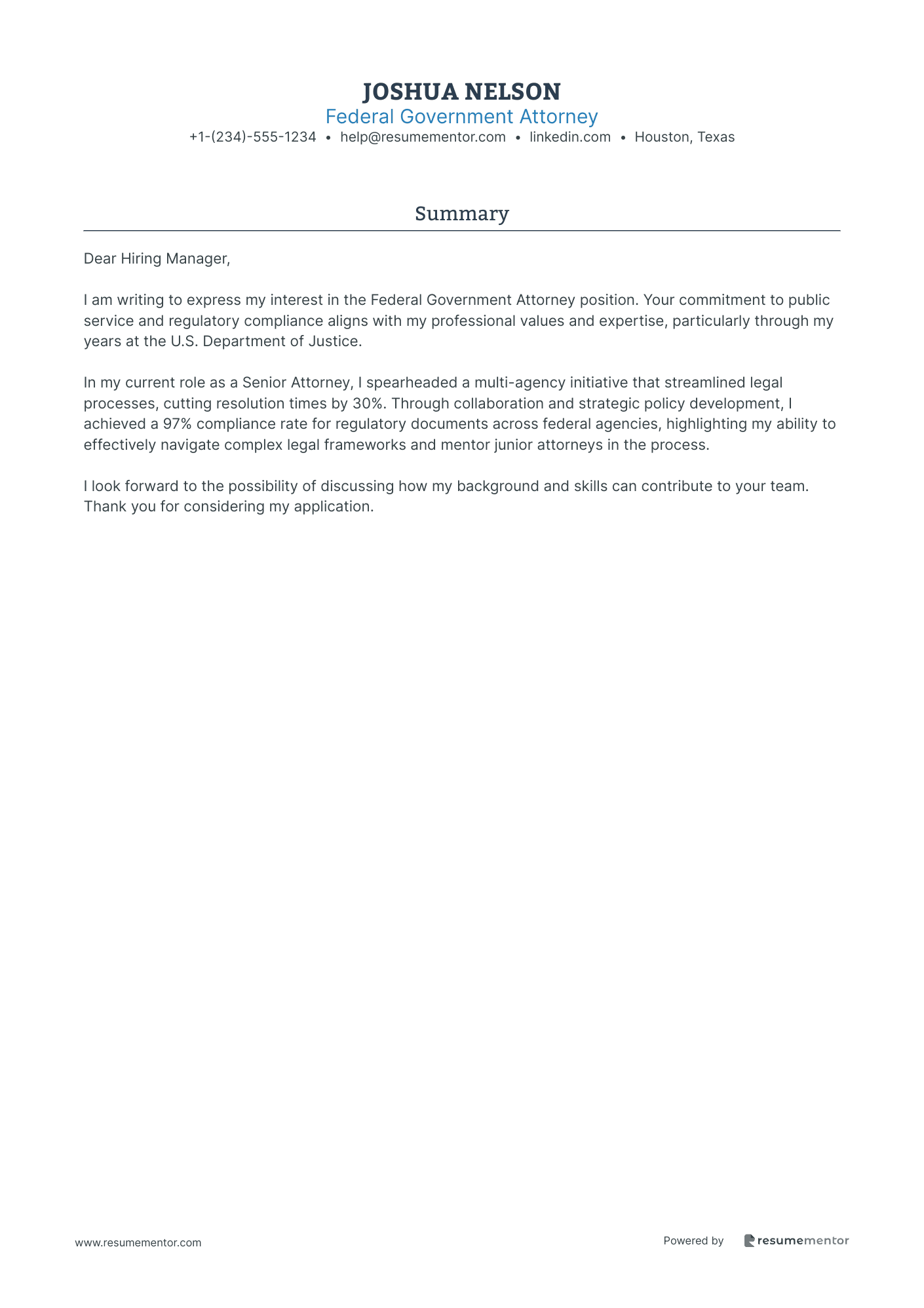 Federal Government Attorney