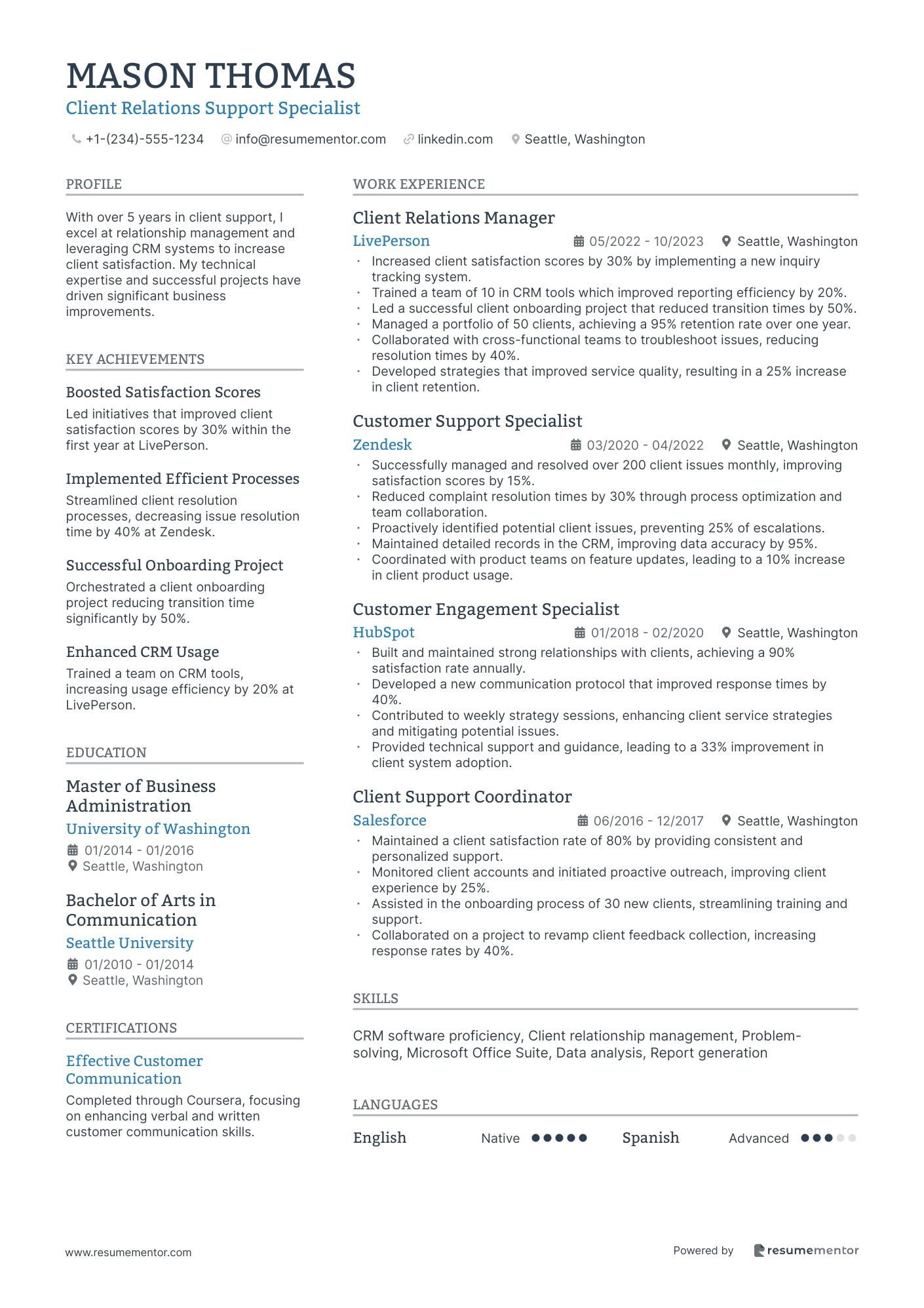 Client Relations Support Specialist