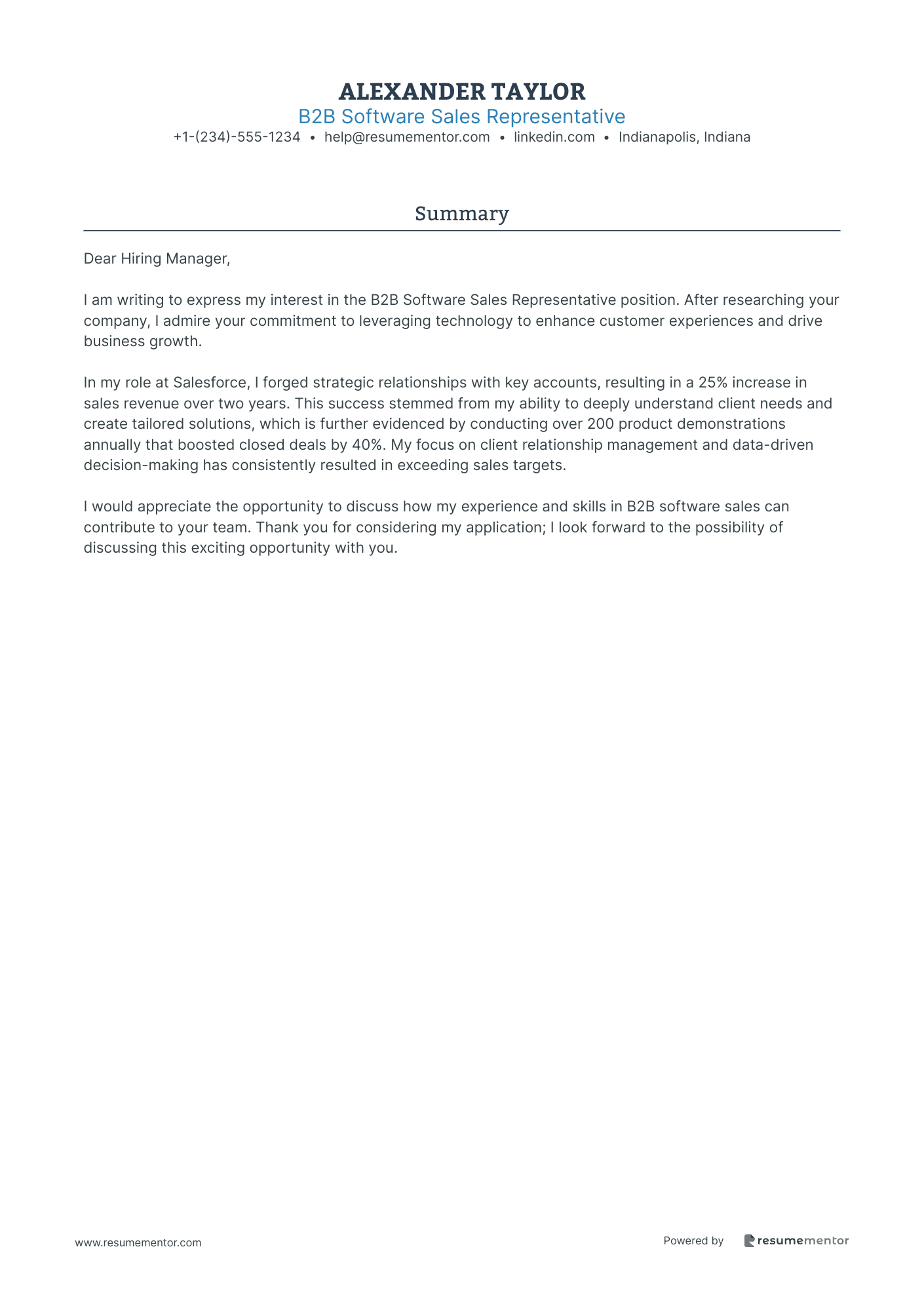 B2B Software Sales Representative