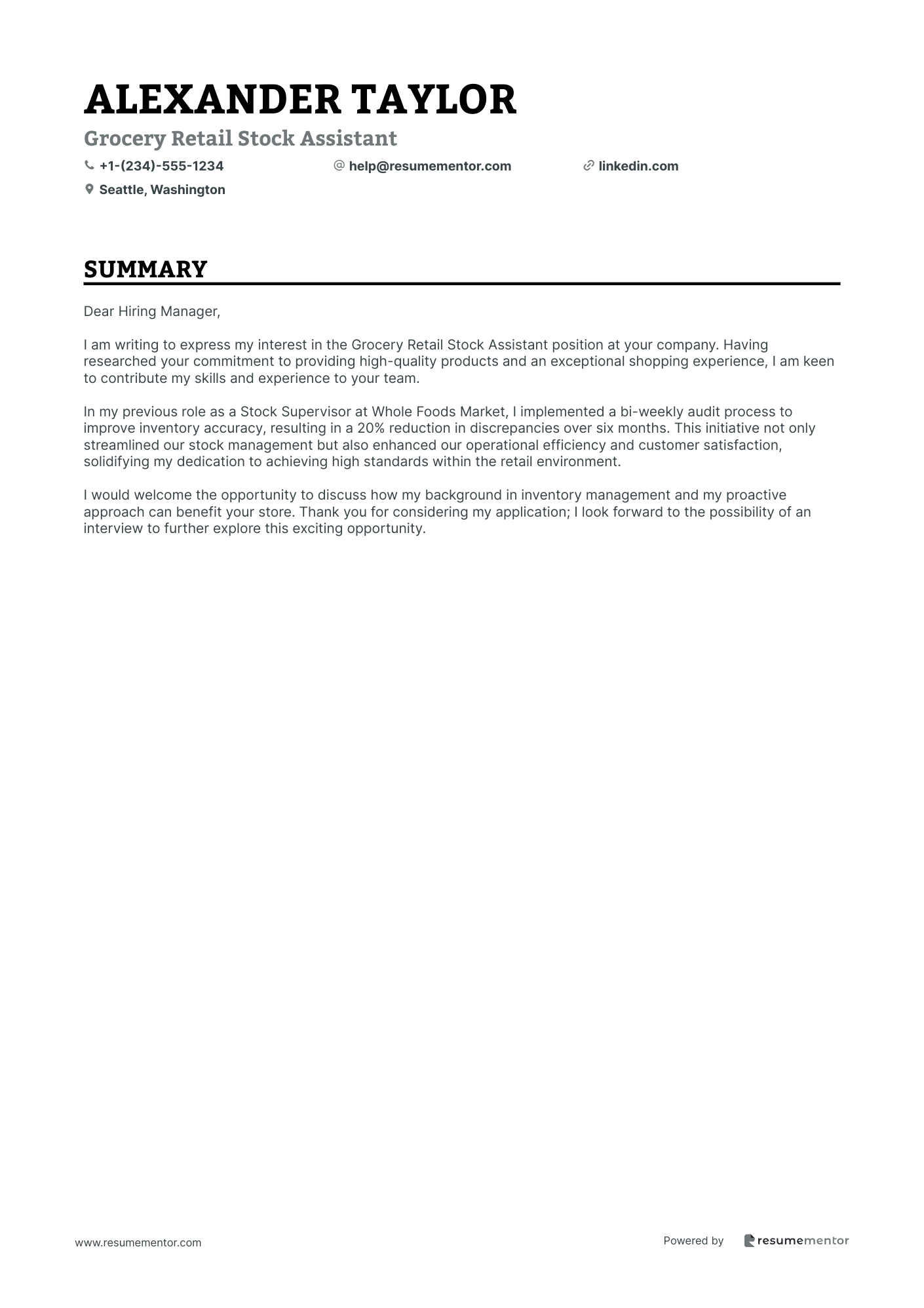 Grocery Retail Stock Assistant