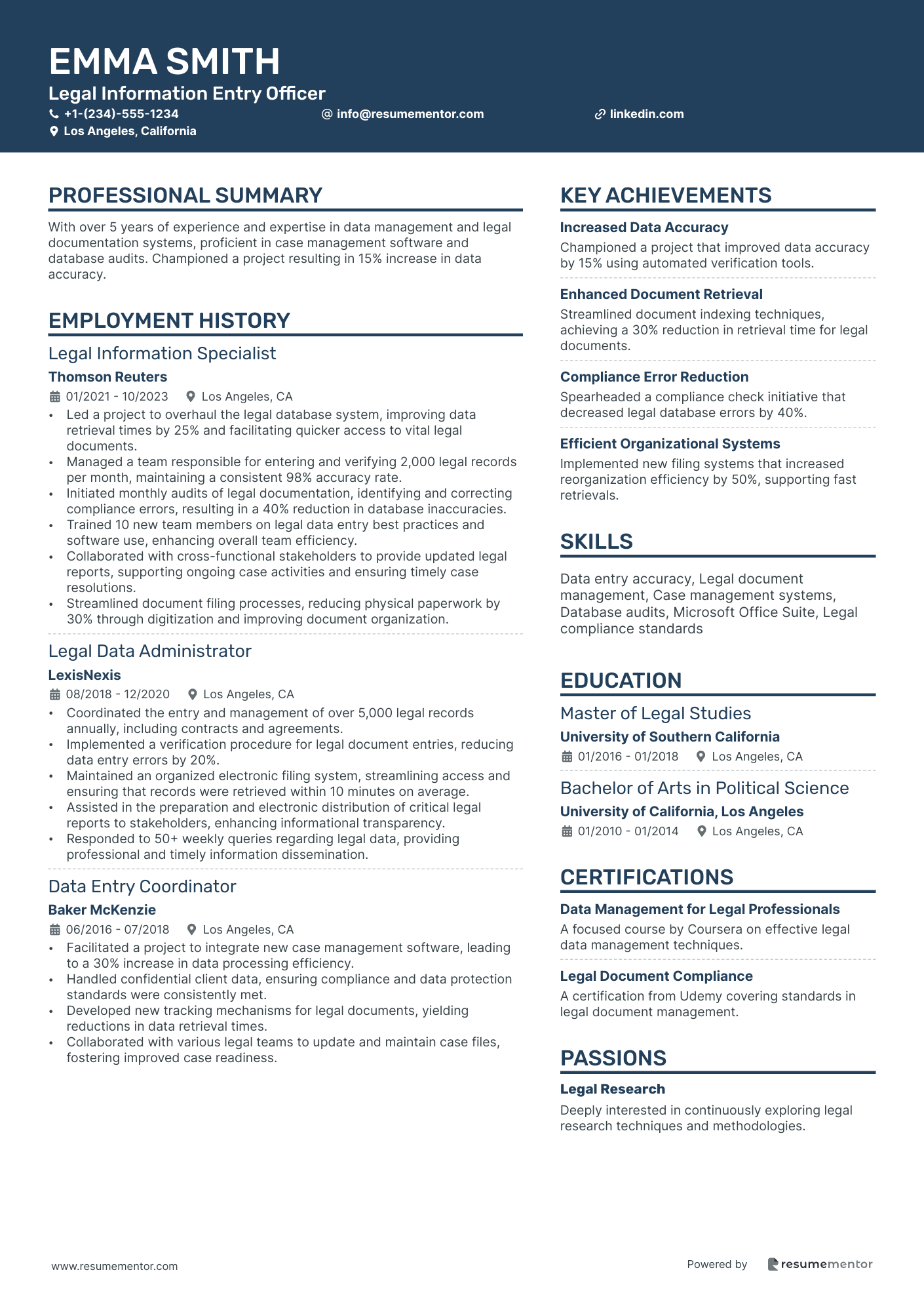 Legal Information Entry Officer