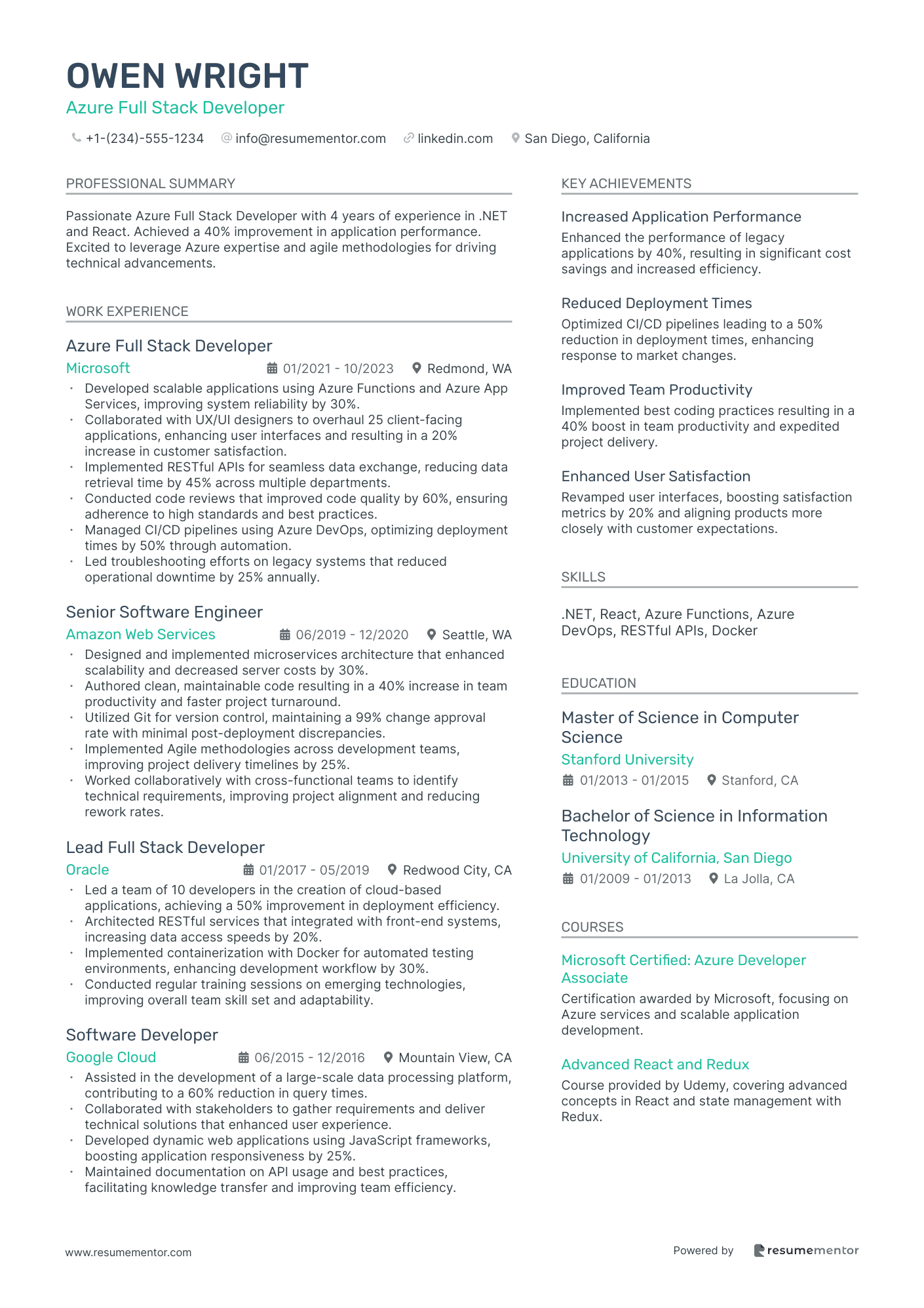 Azure Full Stack Developer