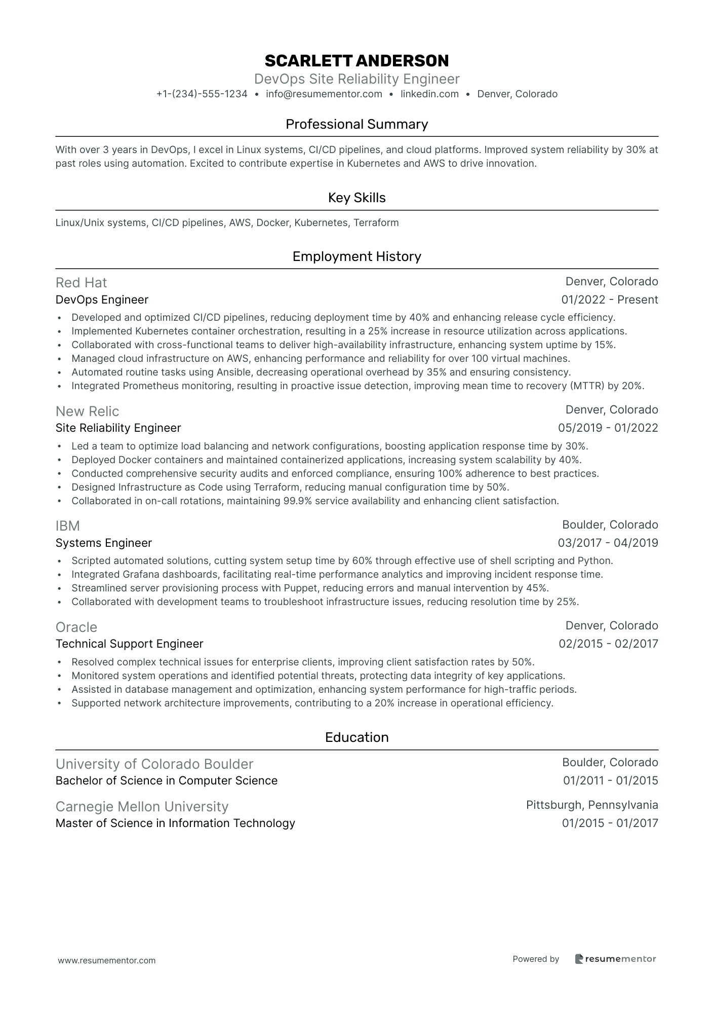 DevOps Site Reliability Engineer