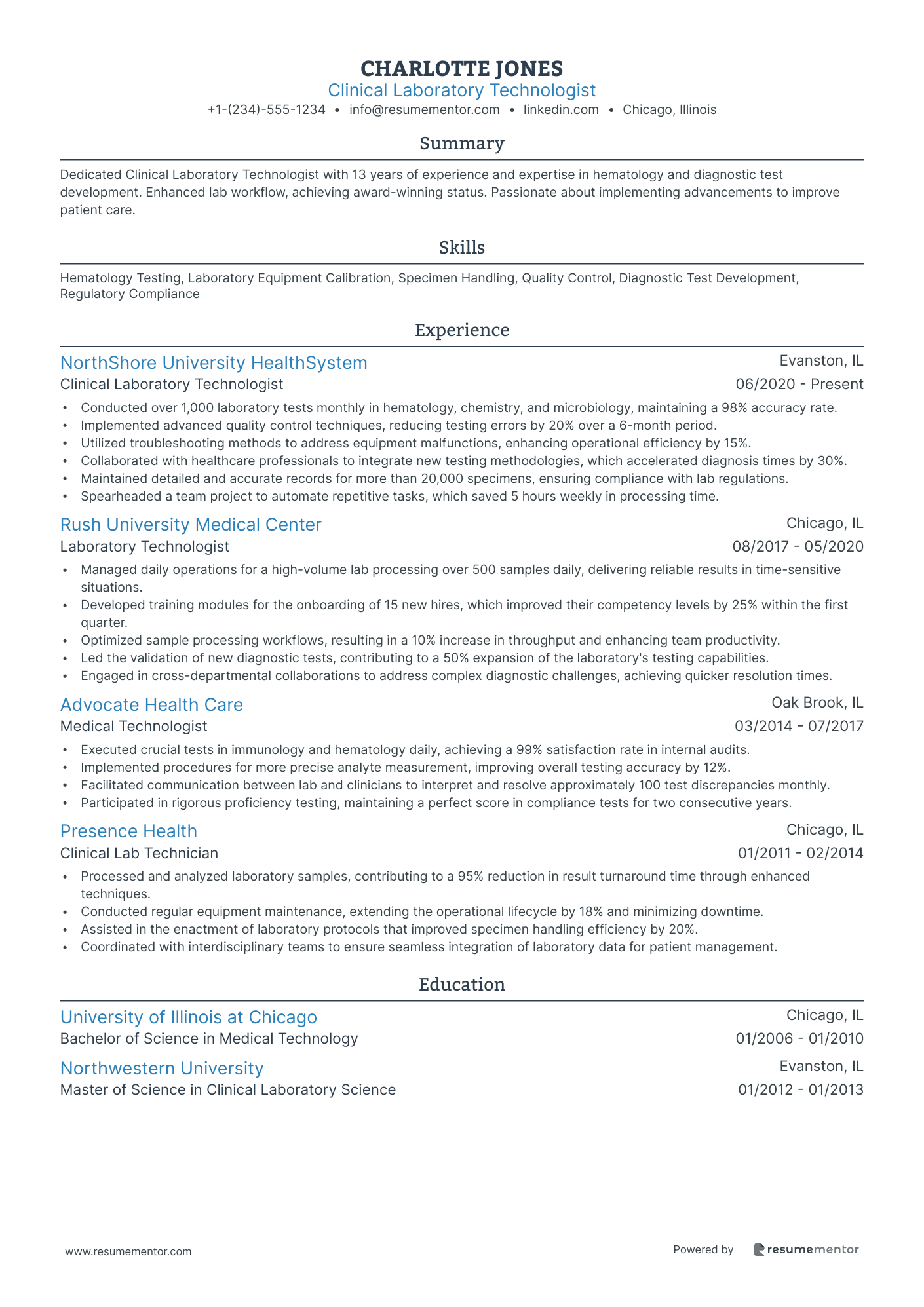 Clinical Laboratory Technologist