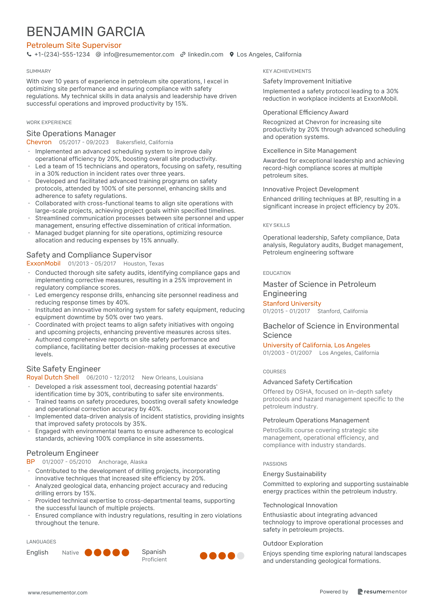 Petroleum Site Supervisor