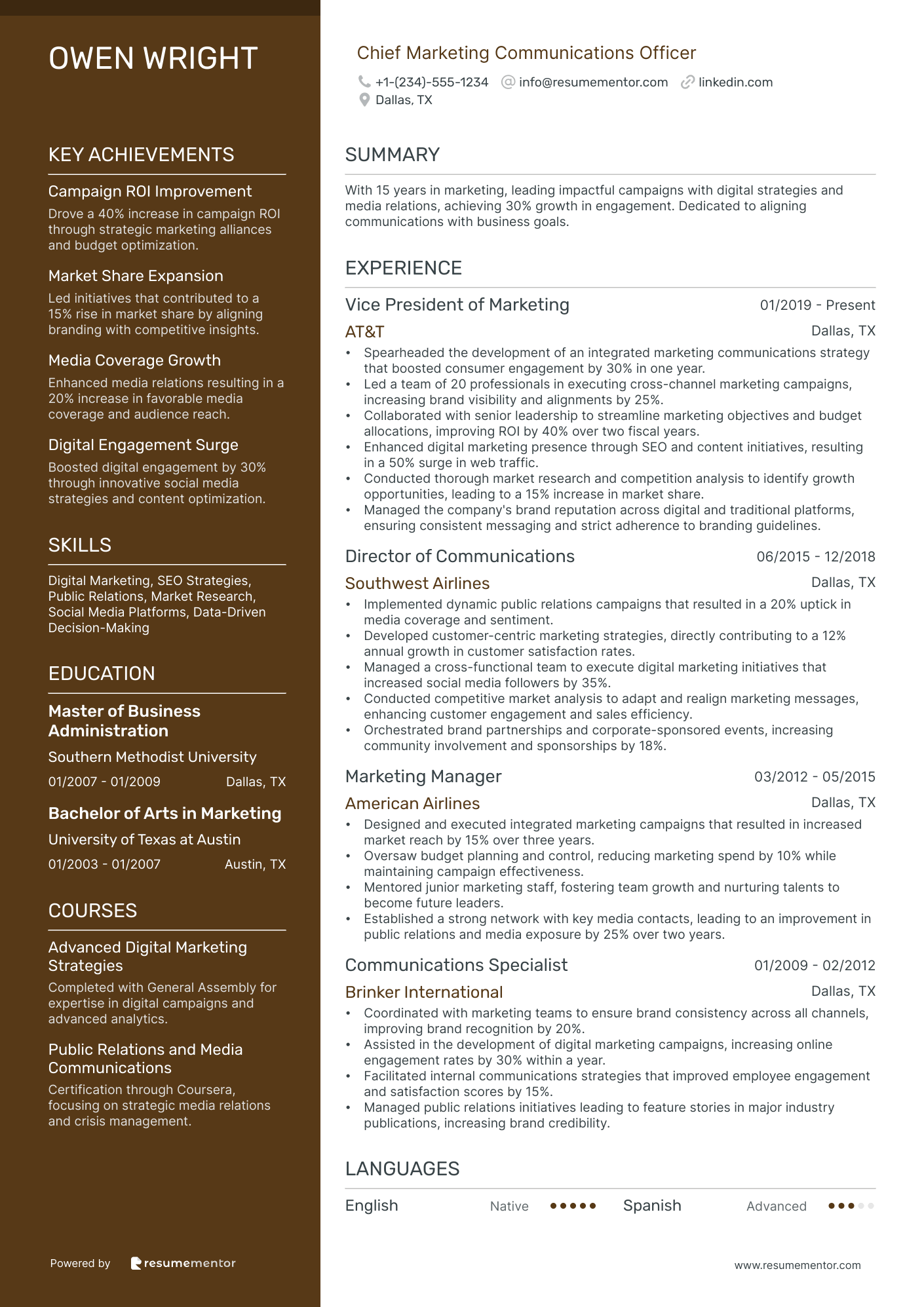 Chief Marketing Communications Officer