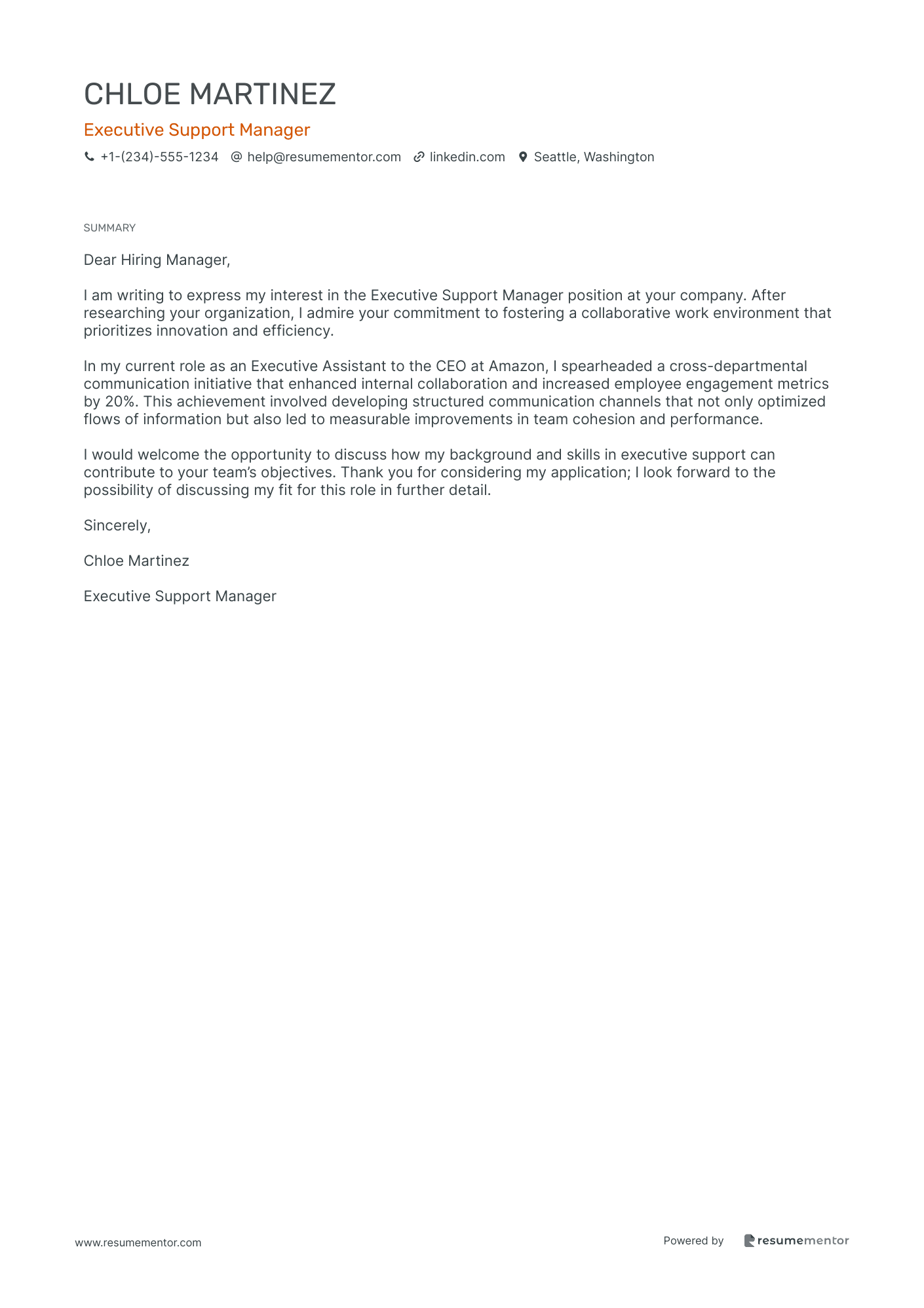 Executive Support Manager