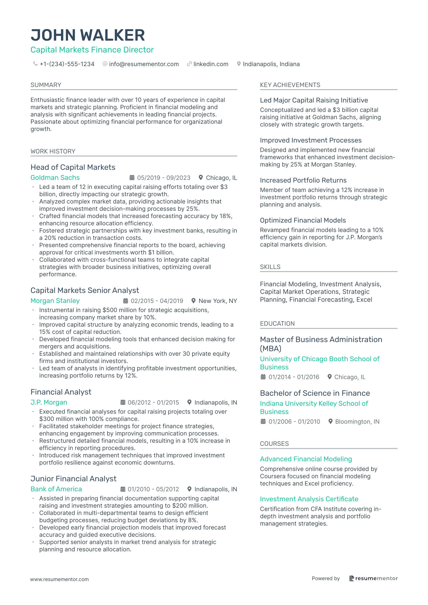 Capital Markets Finance Director