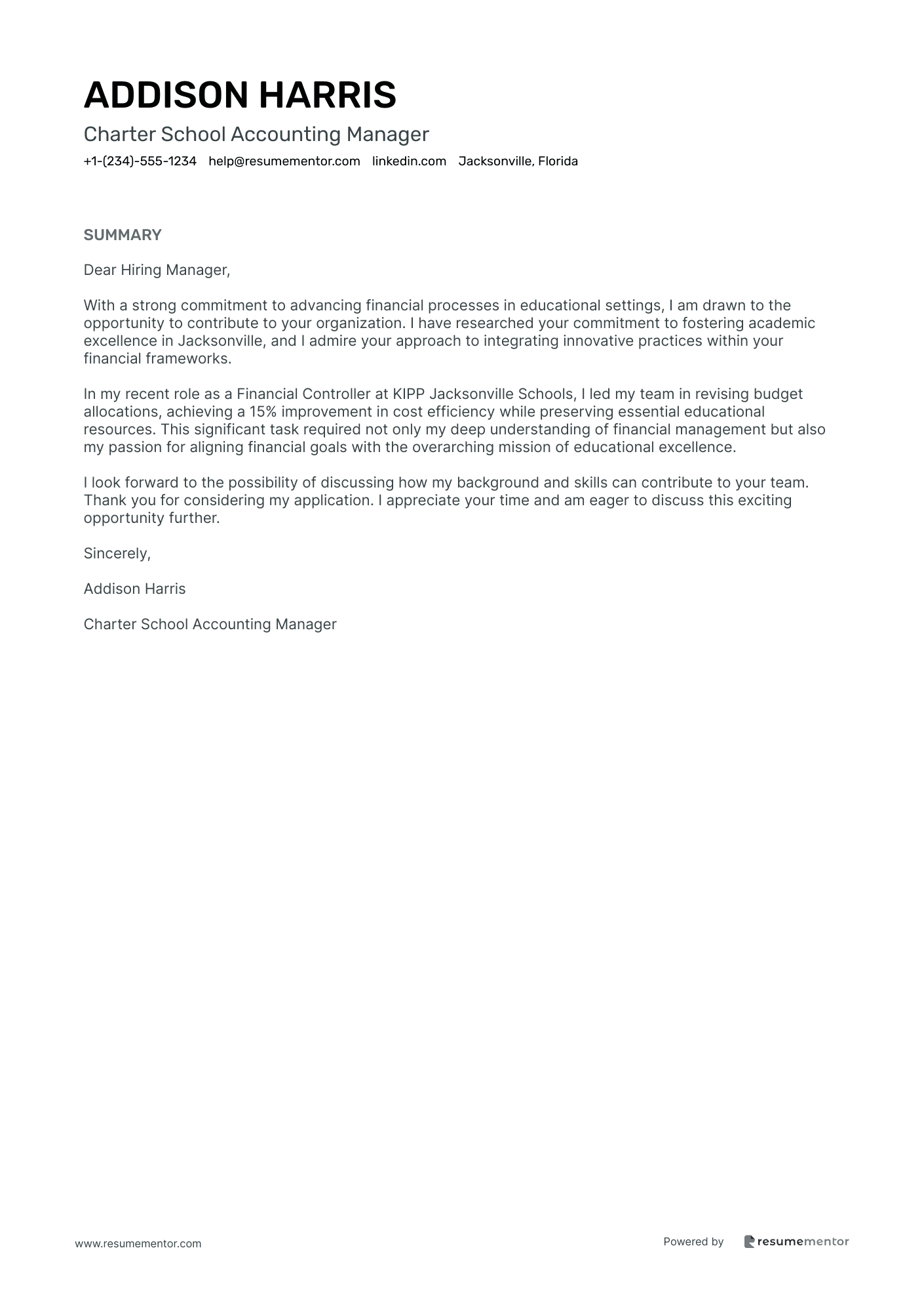 Charter School Accounting Manager