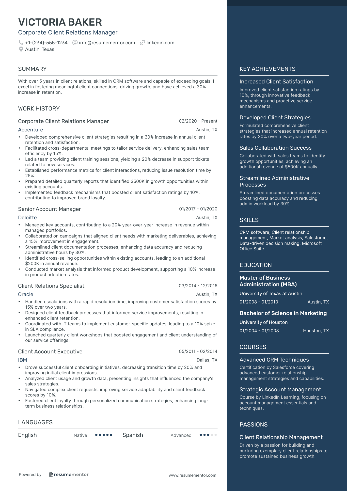 Corporate Client Relations Manager