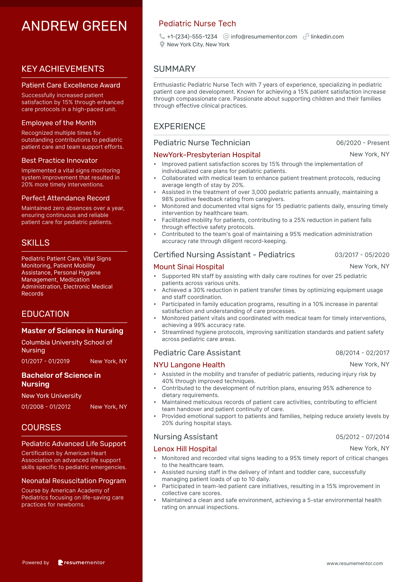 Pediatric Nurse Tech