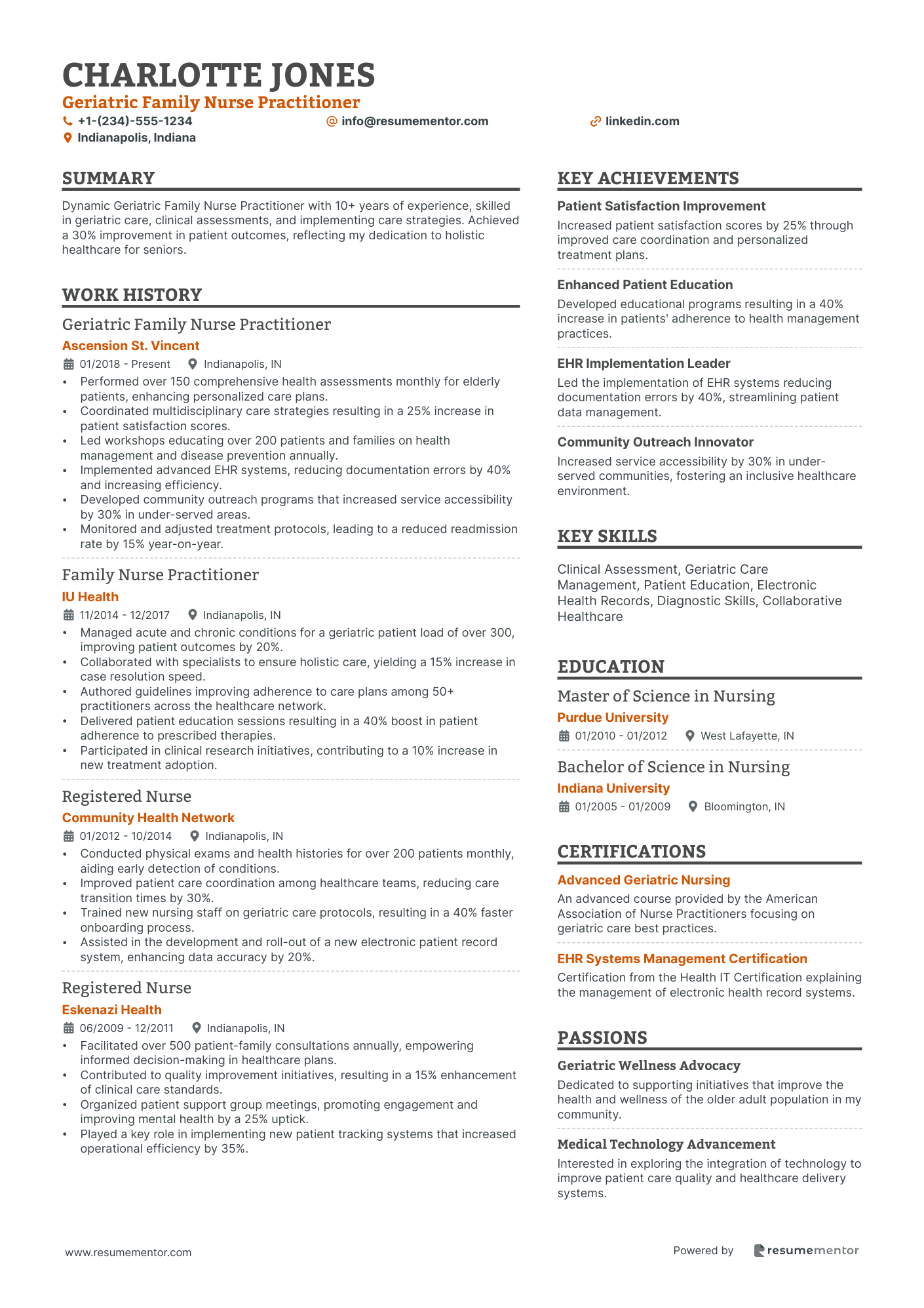 Geriatric Family Nurse Practitioner